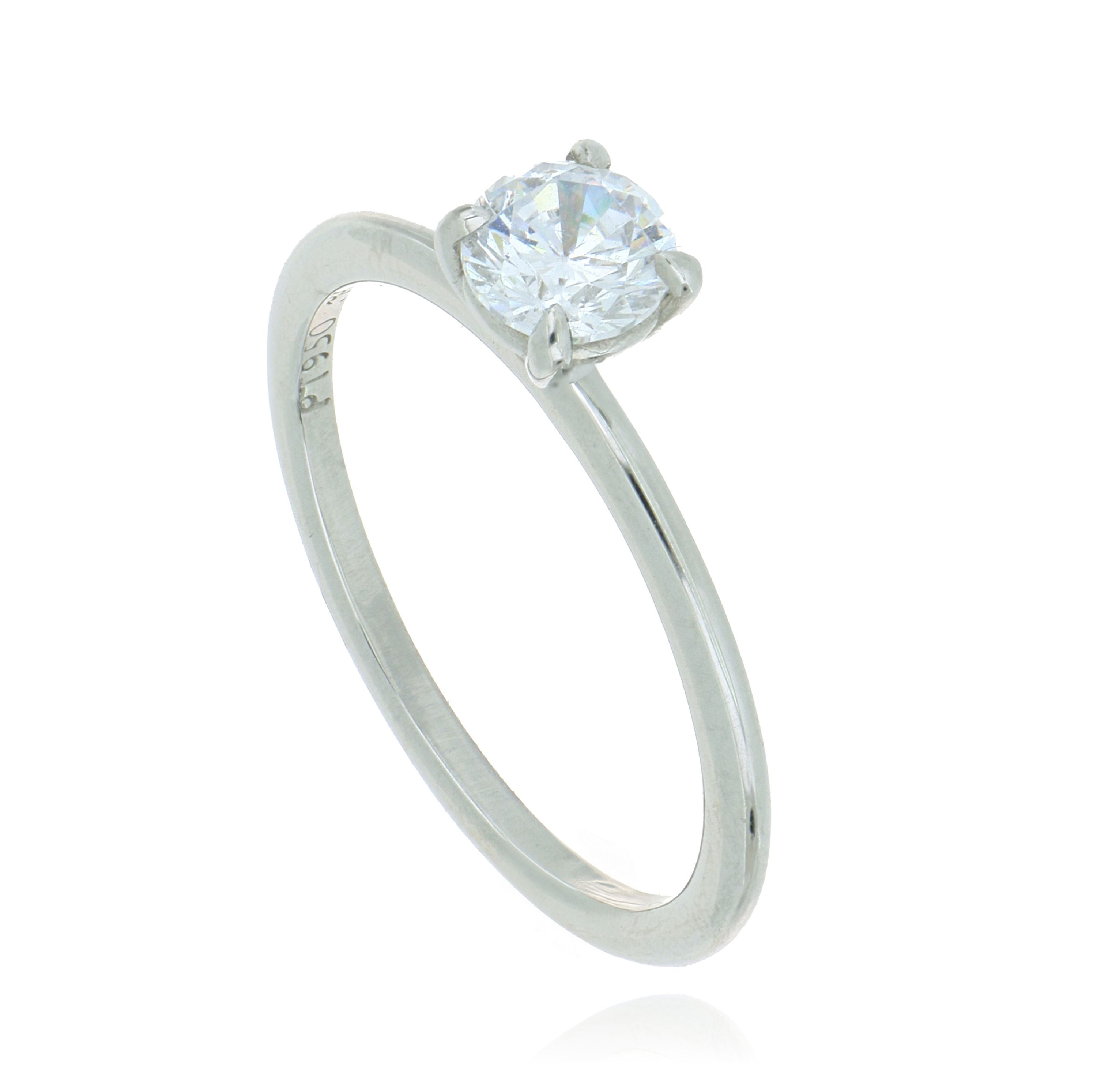 18k White Gold Solitaire Engagement Ring Semi-Mount - Charles Koll Jewelers