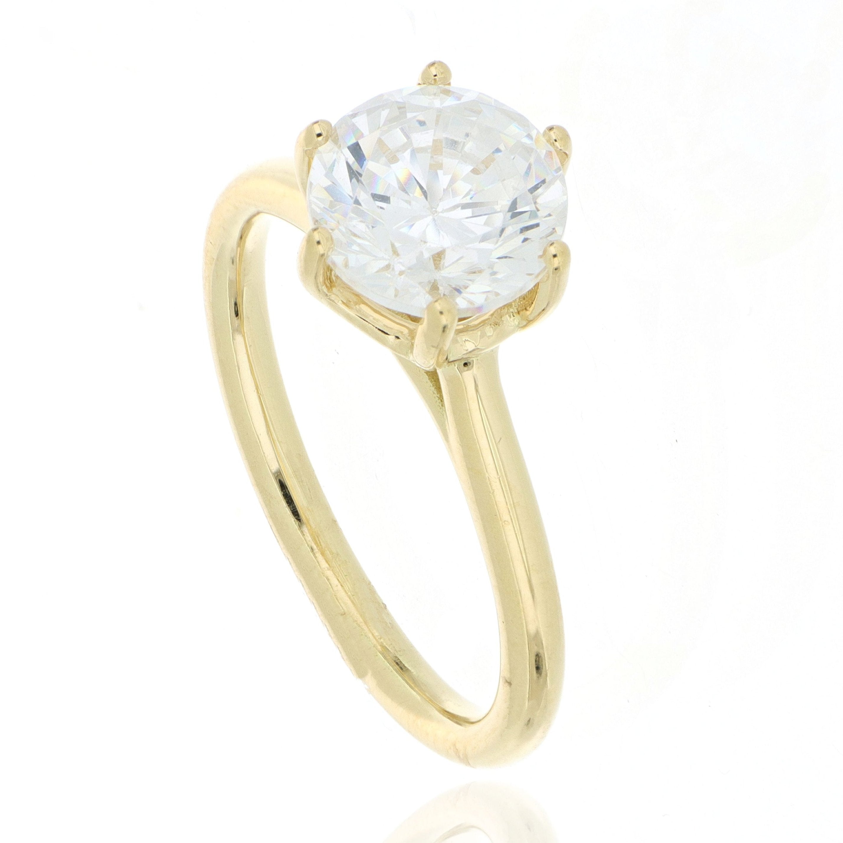 18k Yellow Gold 6 Prong Solitaire Engagement Ring Semi Mount