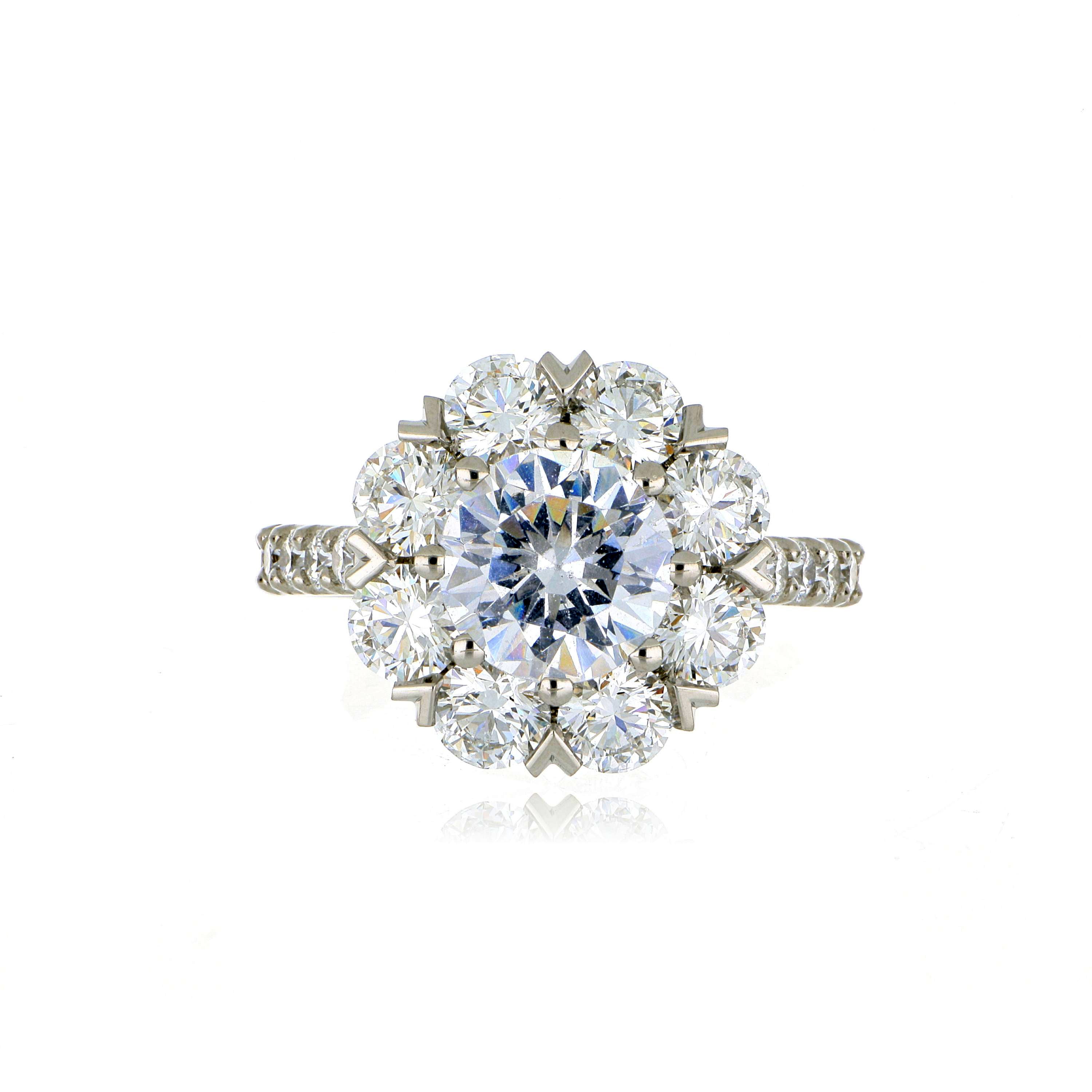 Platinum Diamond Accented Semi Mount Engagement Ring