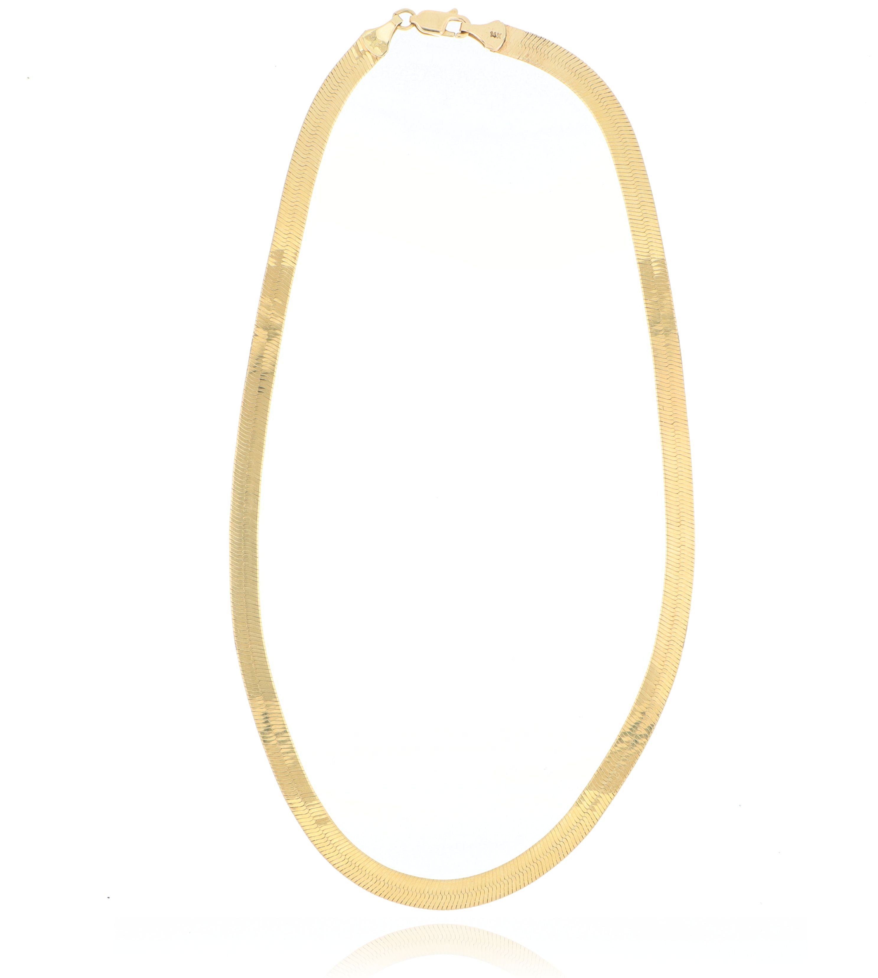 14k Yellow Gold Herring Bone Chain - Charles Koll Jewelers