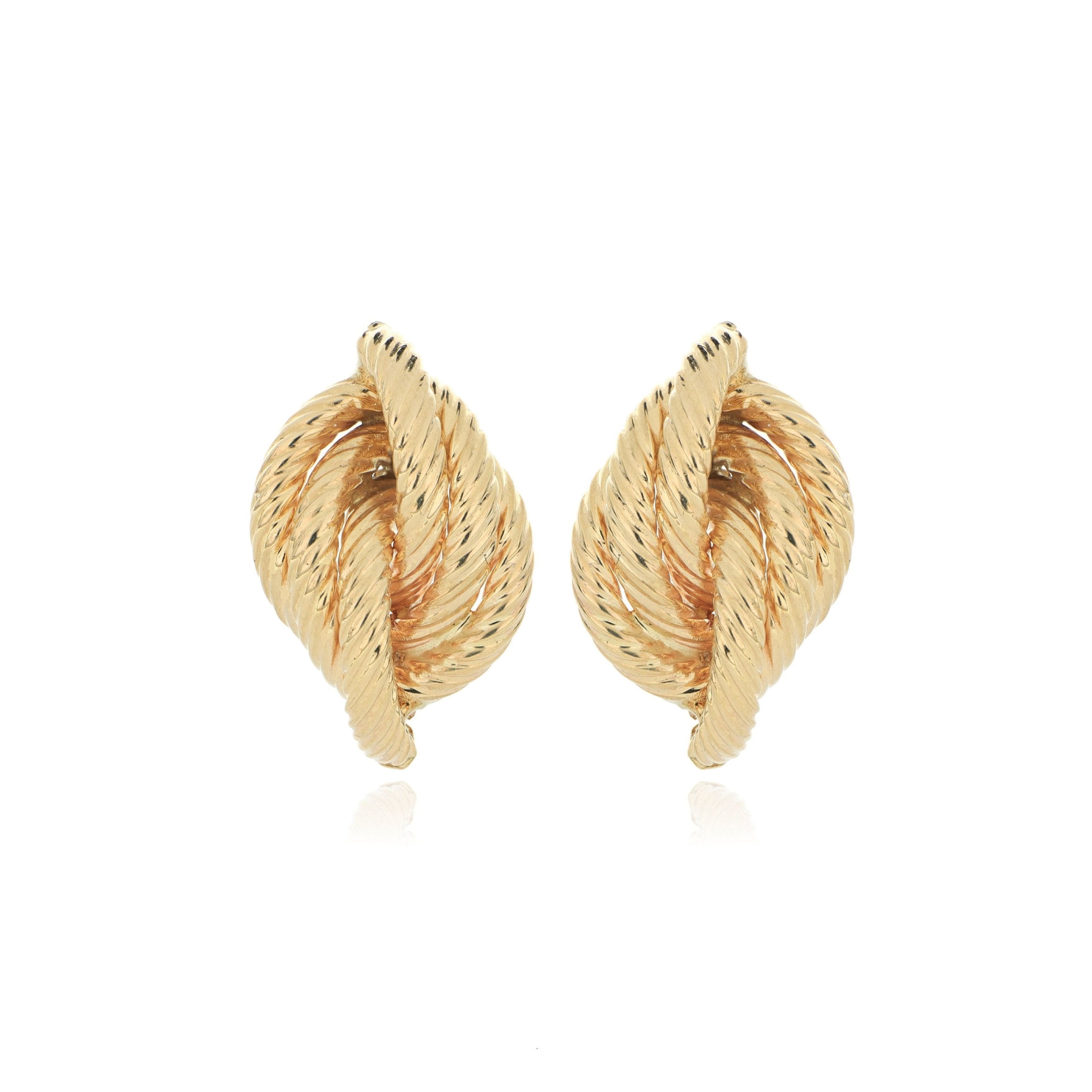 14k Yellow Gold Twisted Fashion Studs