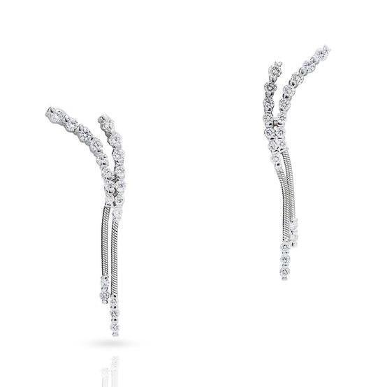 18k White Gold Diamond Fashion Earrings