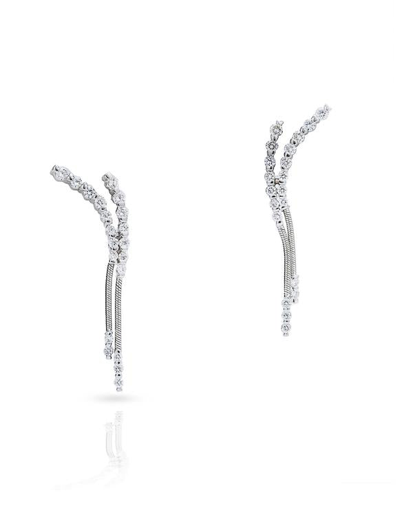 18k White Gold Diamond Fashion Earrings