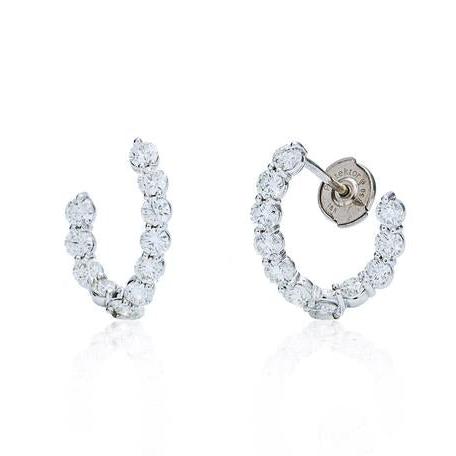 19k White Gold Diamond Twisted Hoop Earrings