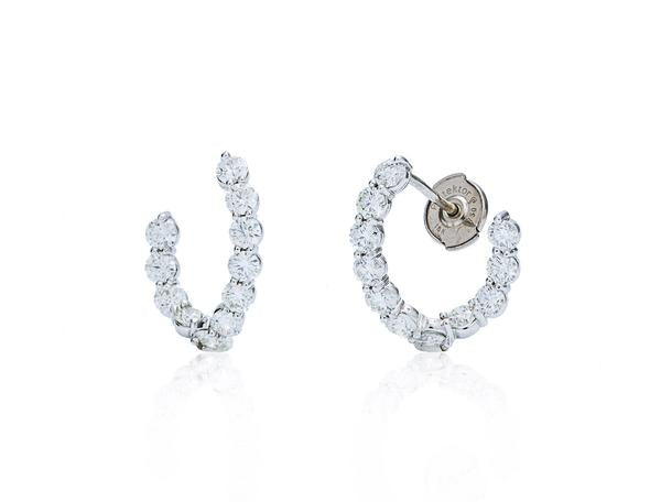 19k White Gold Diamond Twisted Hoop Earrings