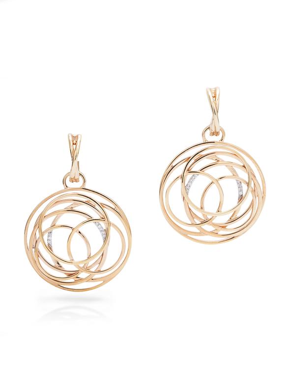 18k Rose Gold and Diamond Earrings