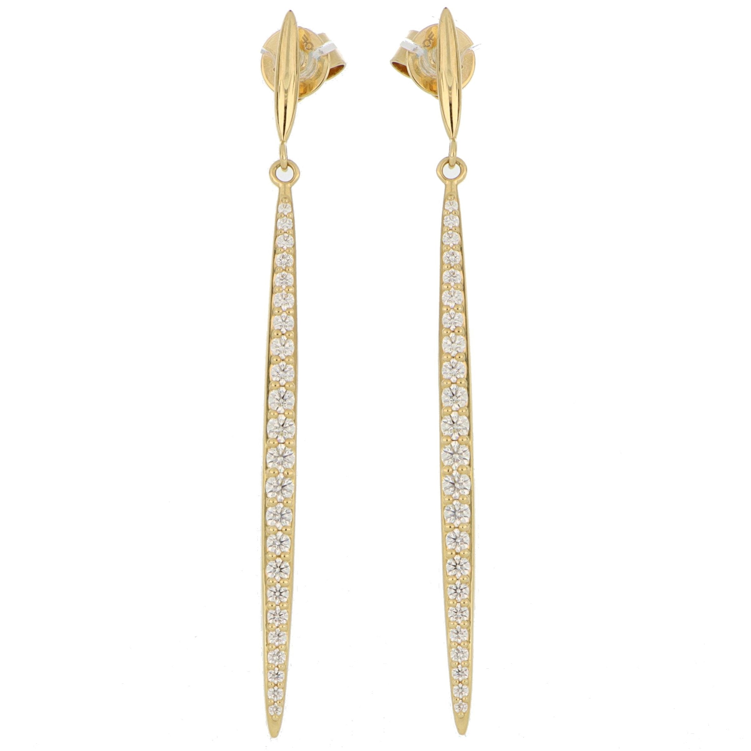 18k Yellow Gold Diamond Drop Earrings