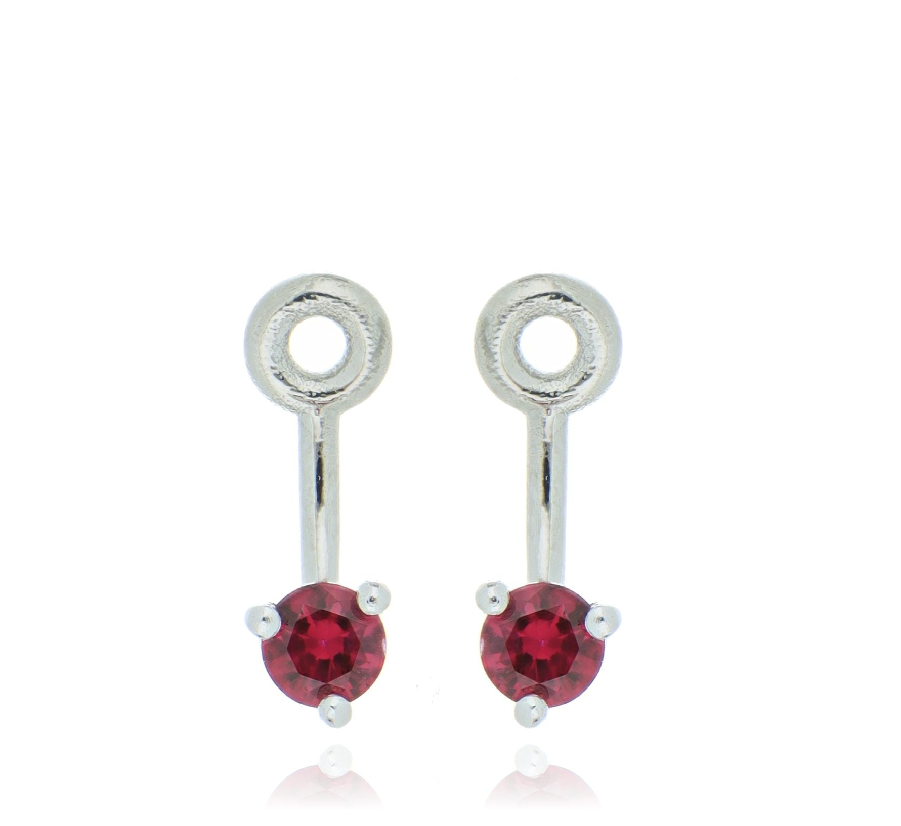 Platinum Ruby Earring Jacket - Charles Koll Jewelers