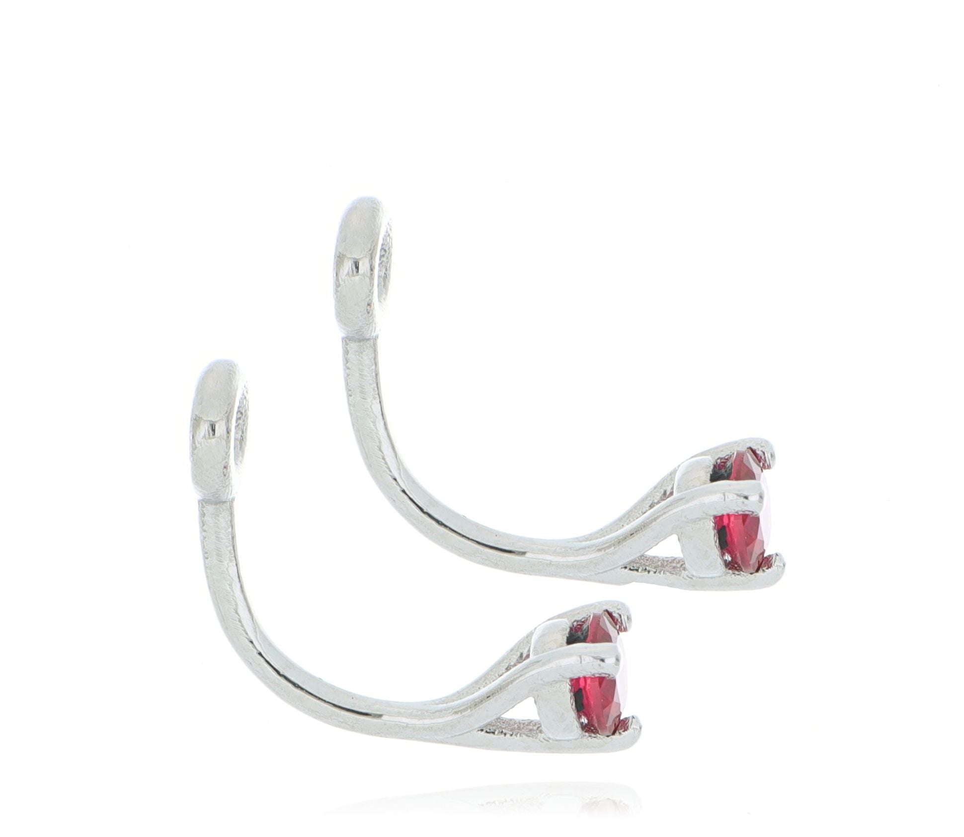 Platinum Ruby Earring Jacket - Charles Koll Jewelers