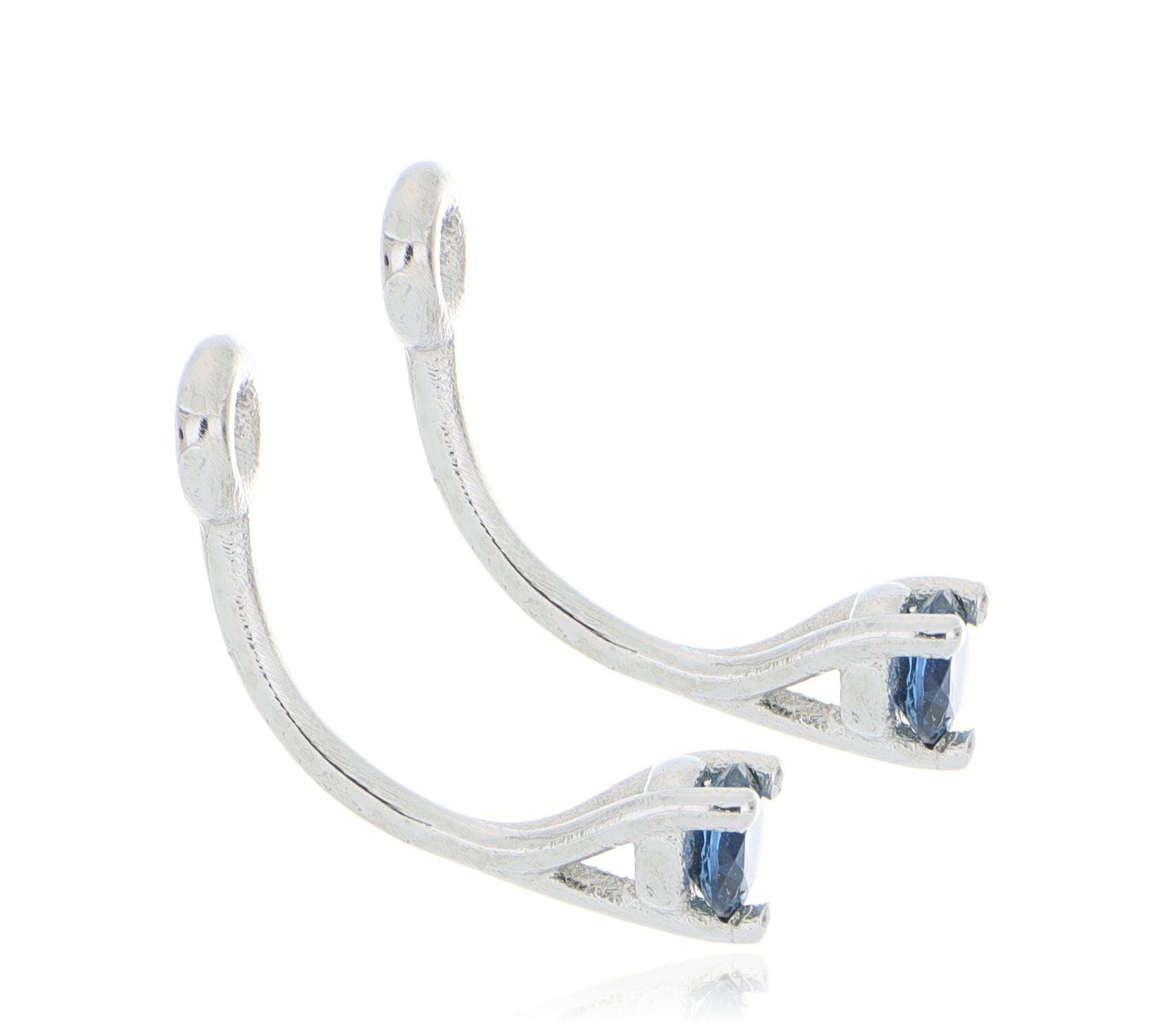 Platinum Blue Sapphire Stud Jackets - Charles Koll Jewelers