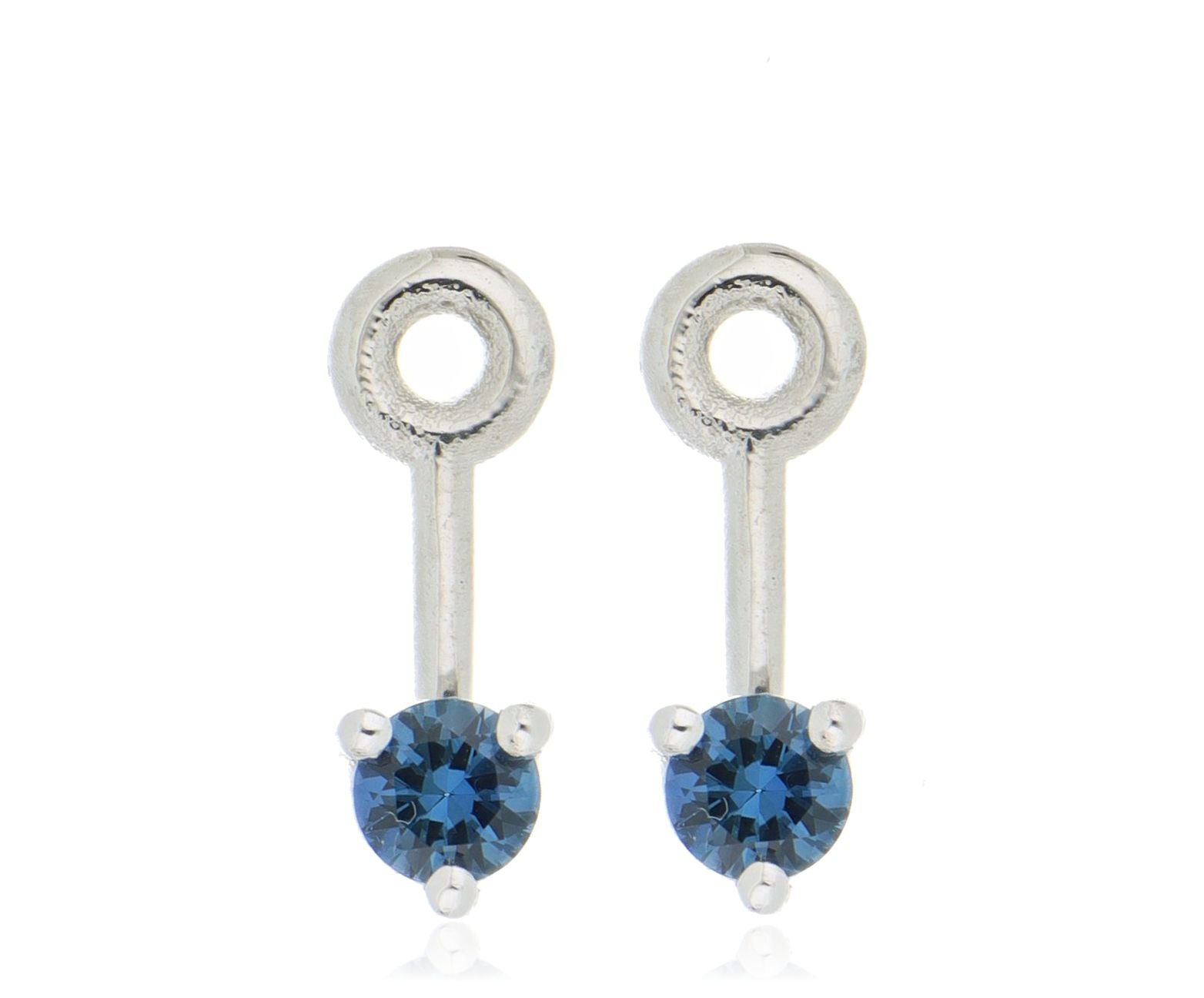 Platinum Blue Sapphire Stud Jackets - Charles Koll Jewelers