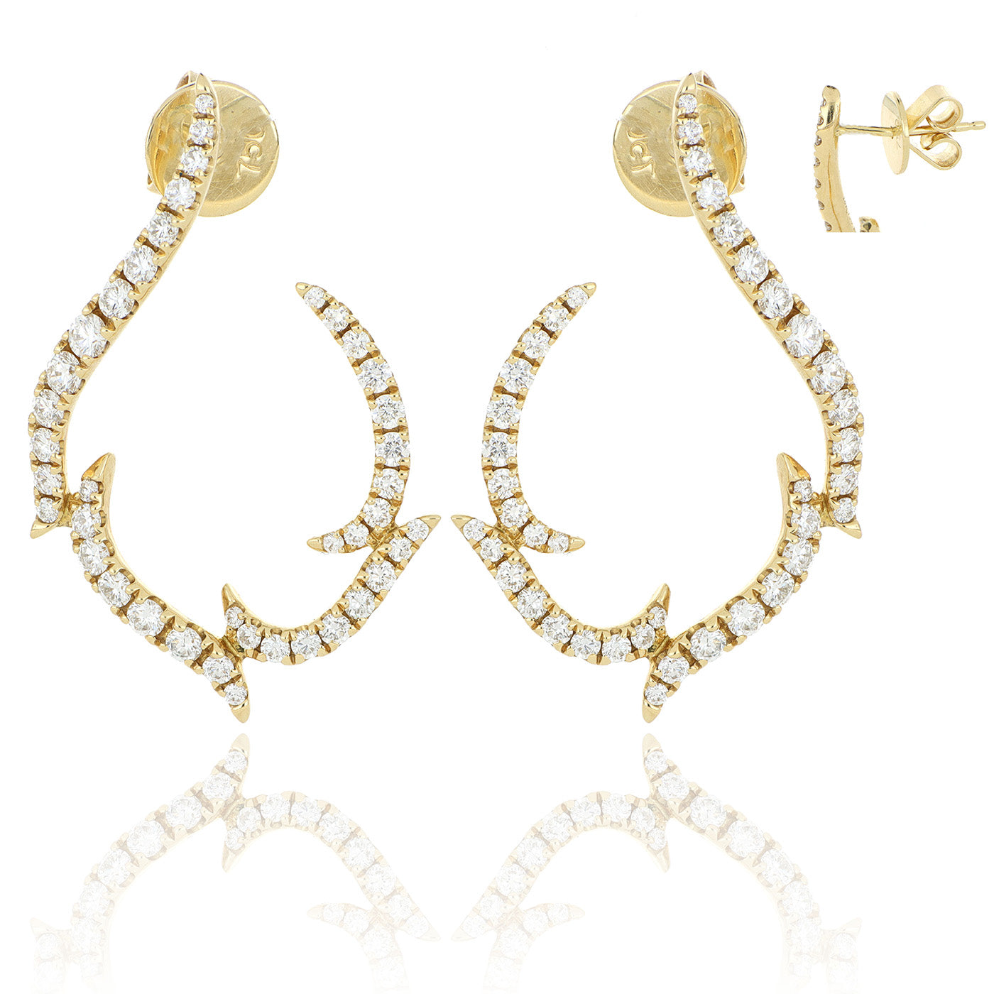 18k Yellow Gold Diamond Fashion Earrings