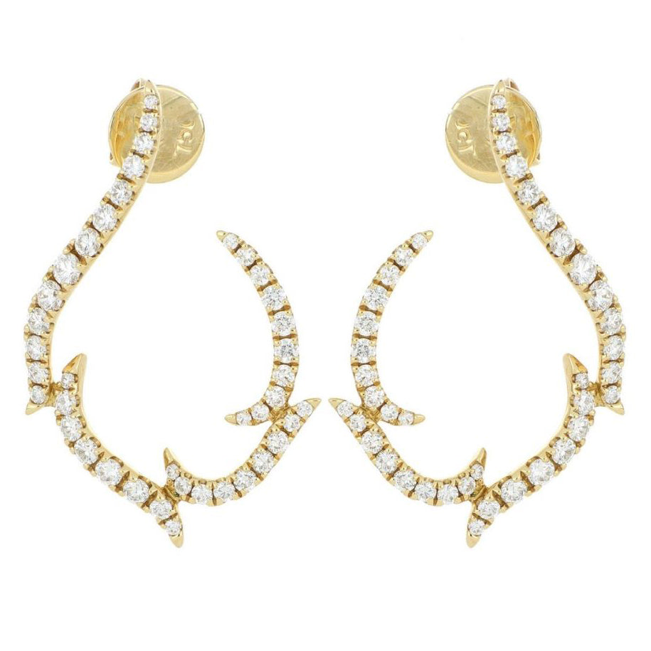 18k Yellow Gold Diamond Fashion Earrings