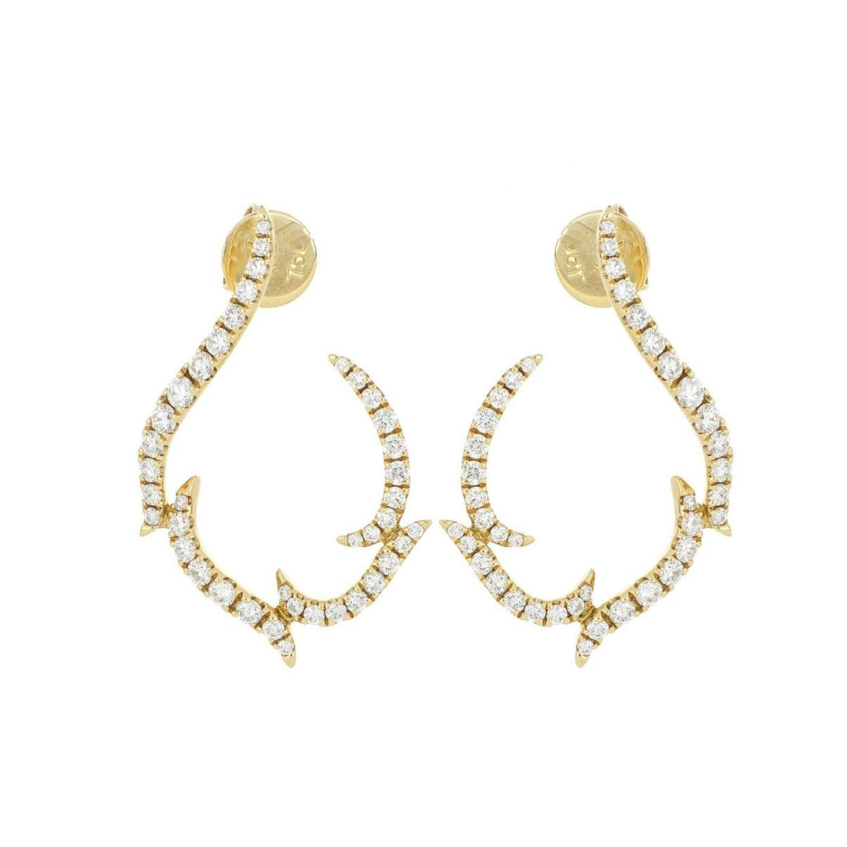 18k Yellow Gold Diamond Earrings
