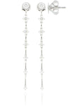 18k White Gold Diamond Cadence Drop Earrings