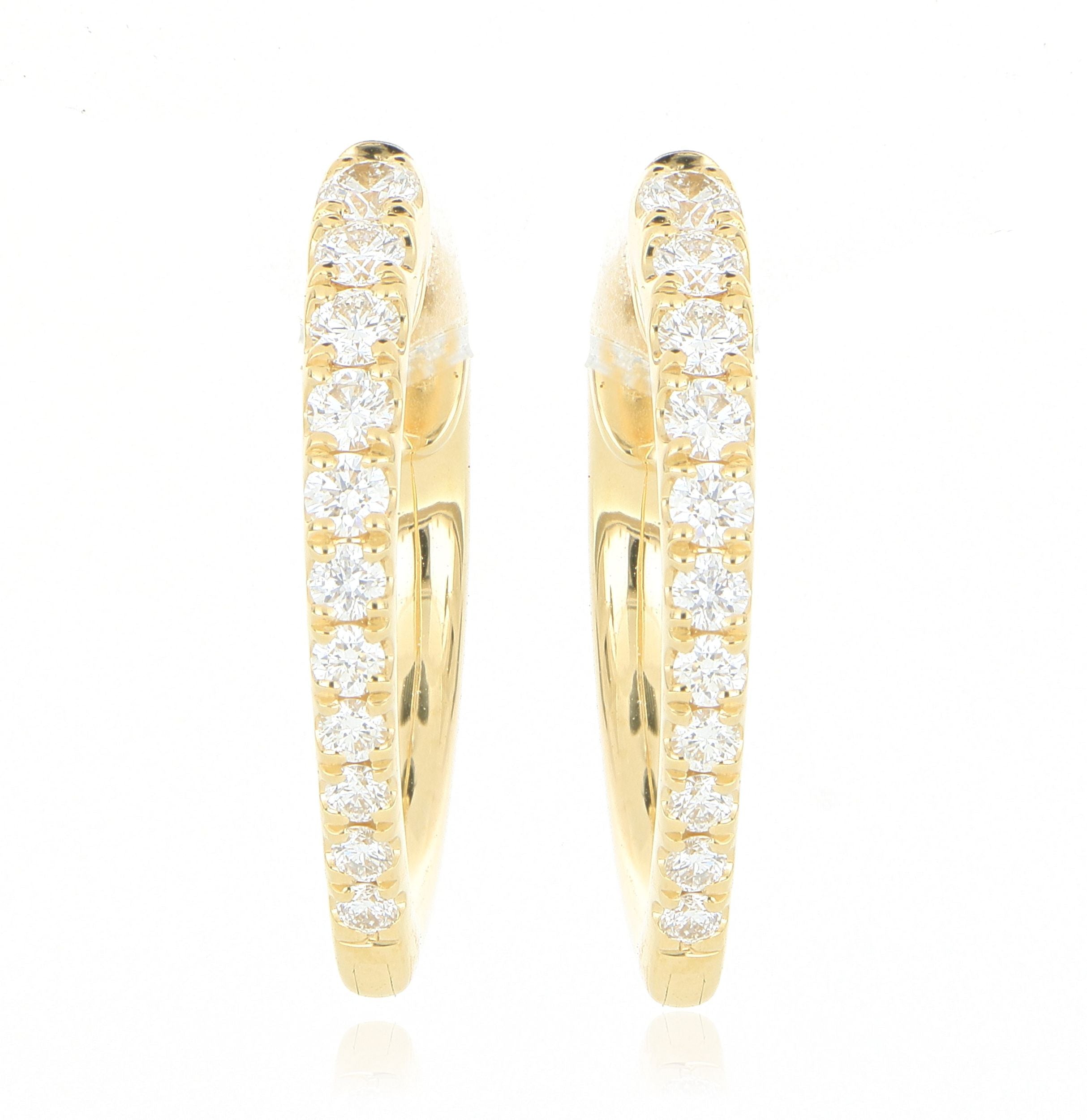 18k Yellow Gold Imperial Diamond Huggies - Charles Koll Jewelers