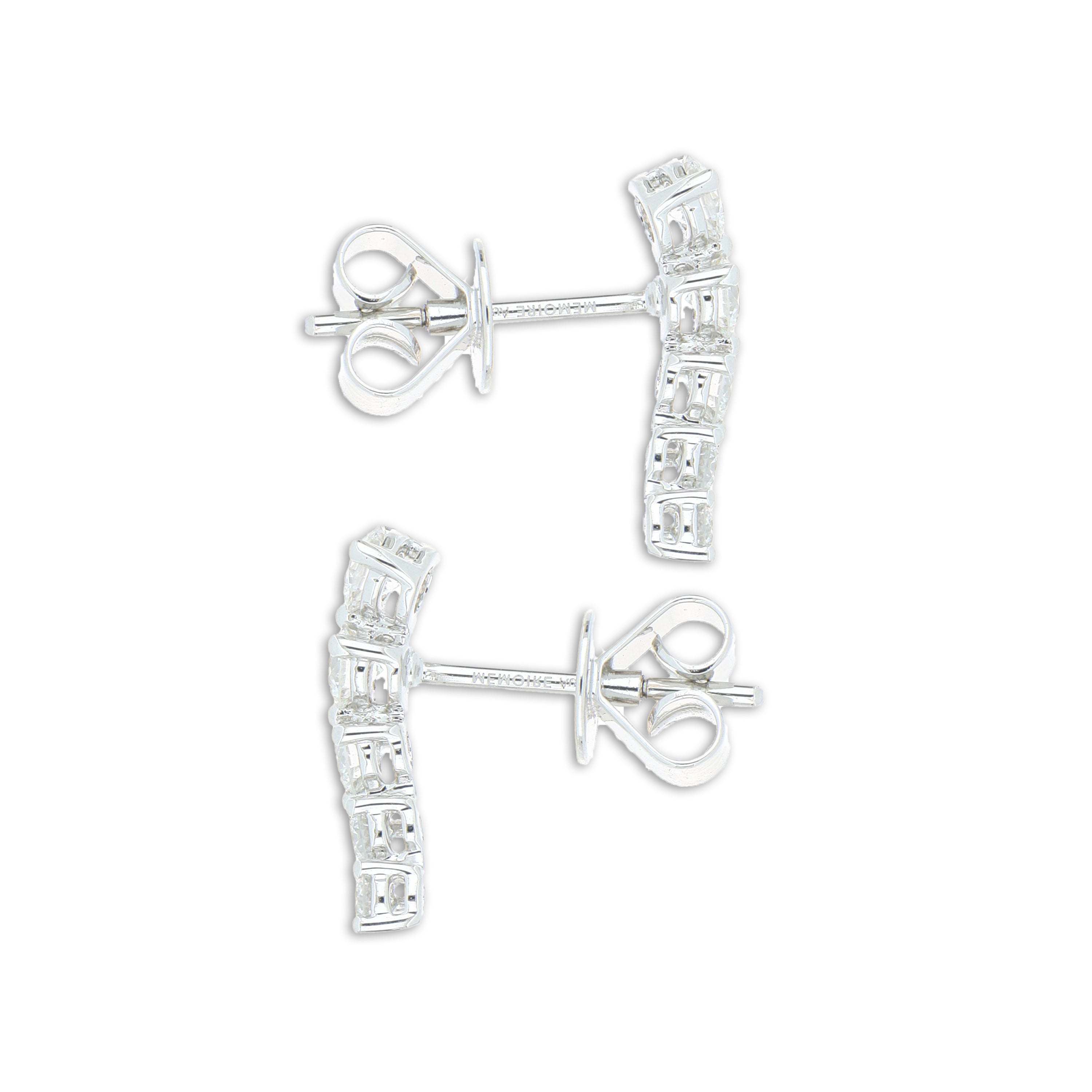 18k White Gold Diamond Essentials 5 Stone Cascade Earrings