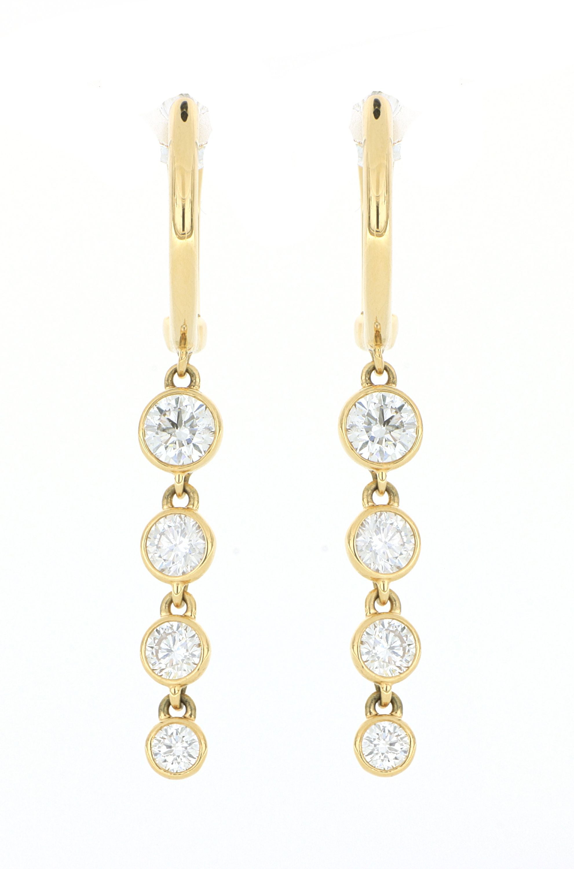 18k Yellow Cascade Drop Earrings - Charles Koll Jewelers