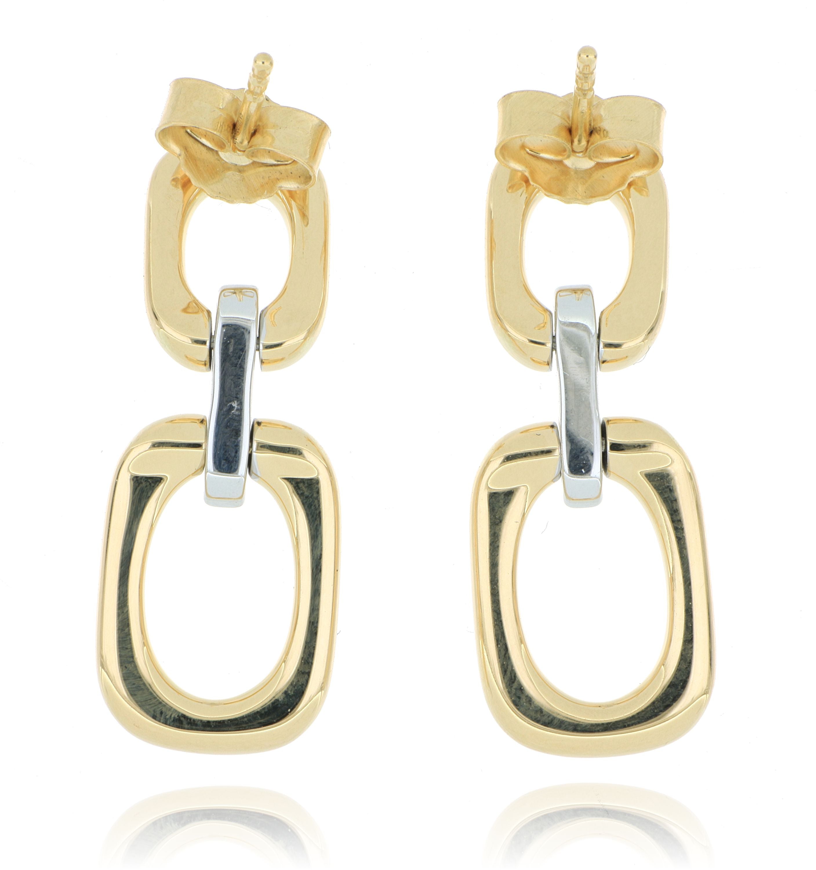 18k Yellow and White Gold Diamond Fashion Earrings