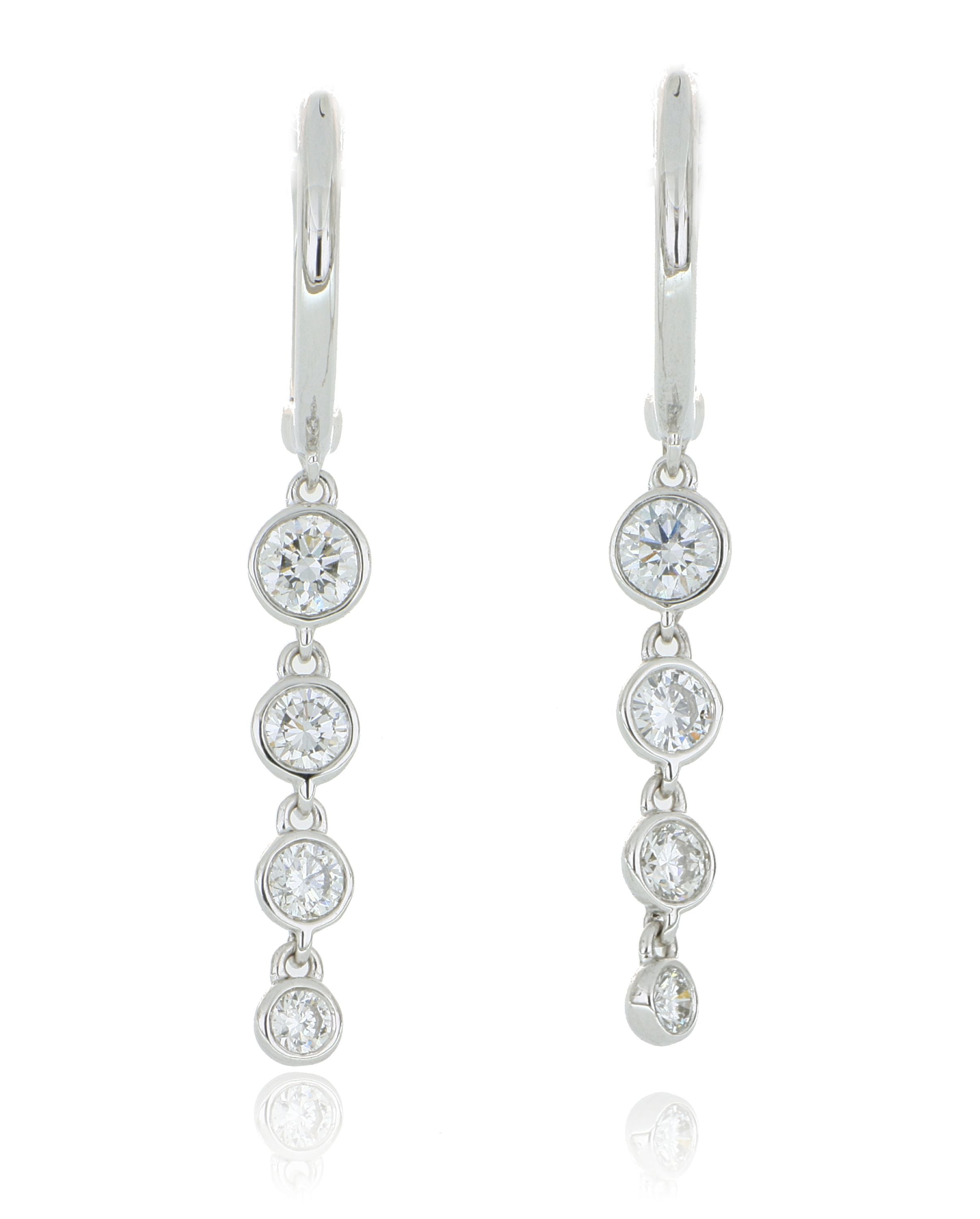 18k White Gold Diamond Cascade Drop Earrings