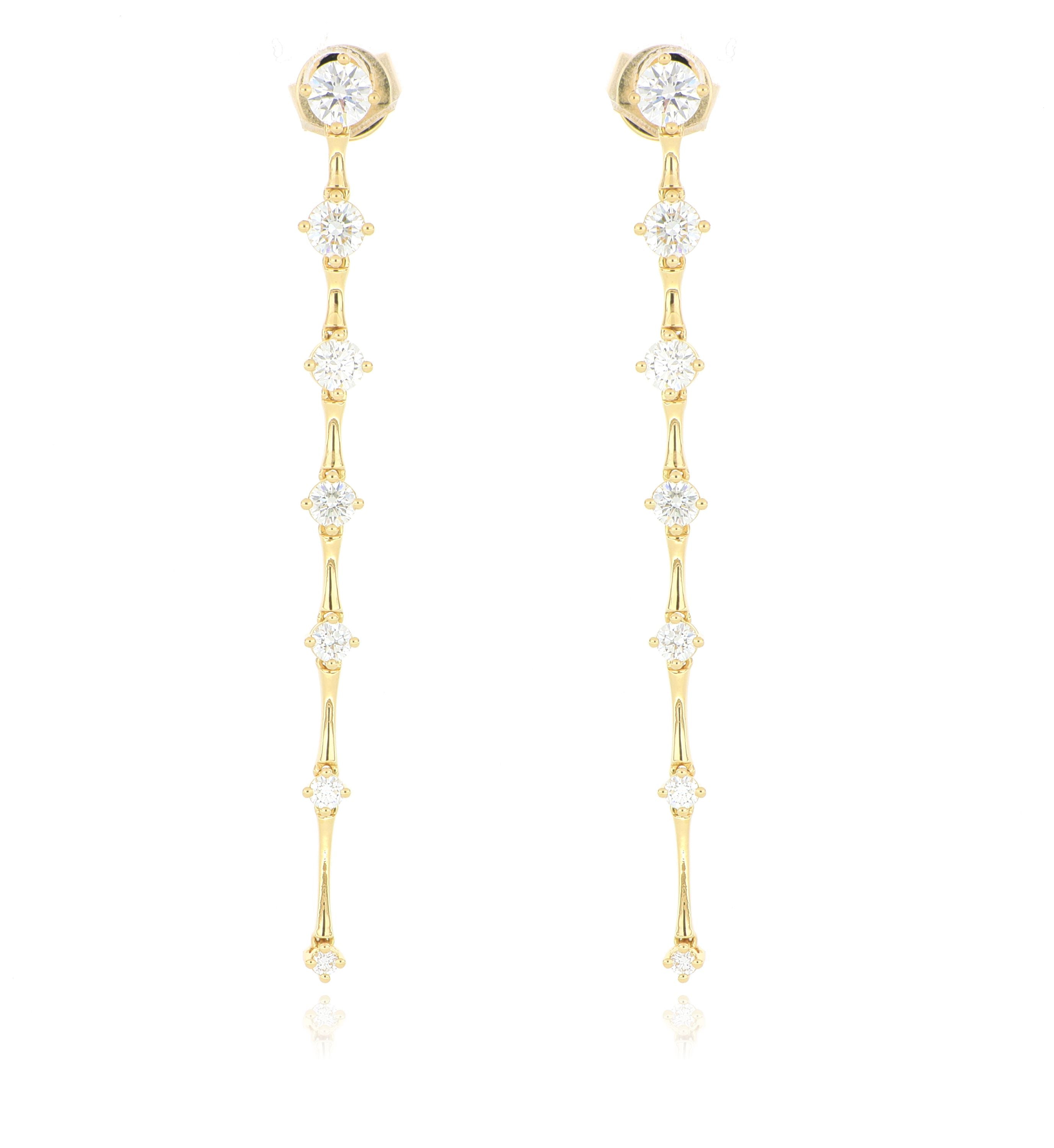 18k Yellow Gold Diamond Drop Earrings