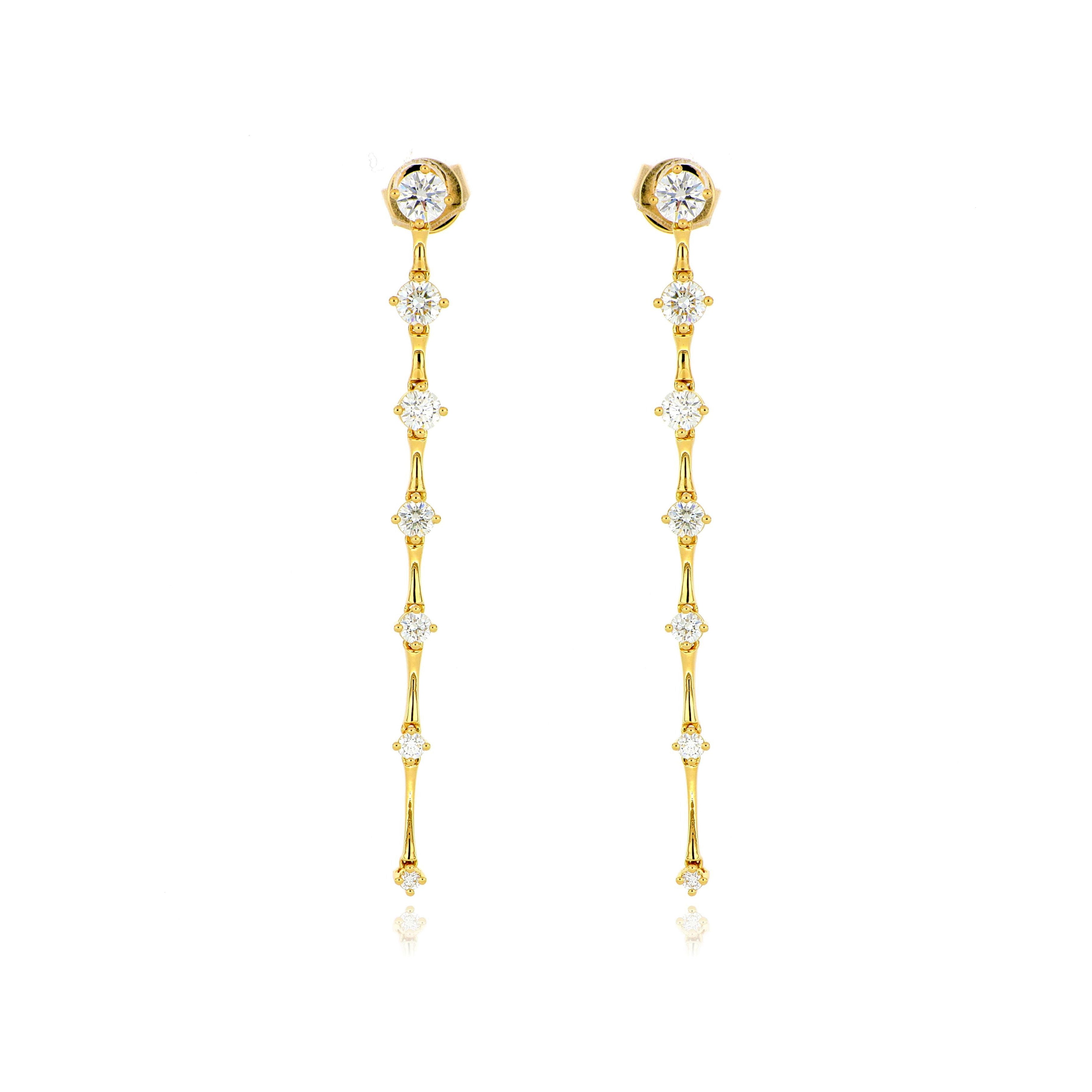 18k Yellow Gold Diamond Drop Earrings