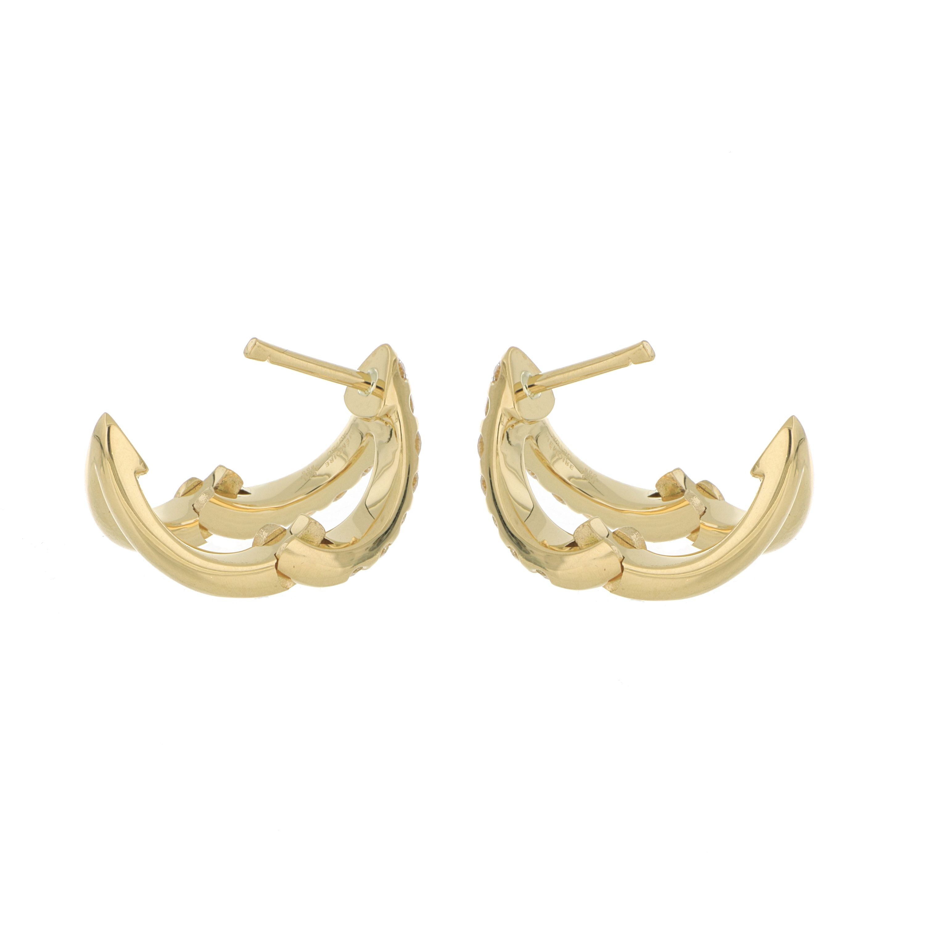 18k Yellow Gold Diamond Odessa Huggie Earrings
