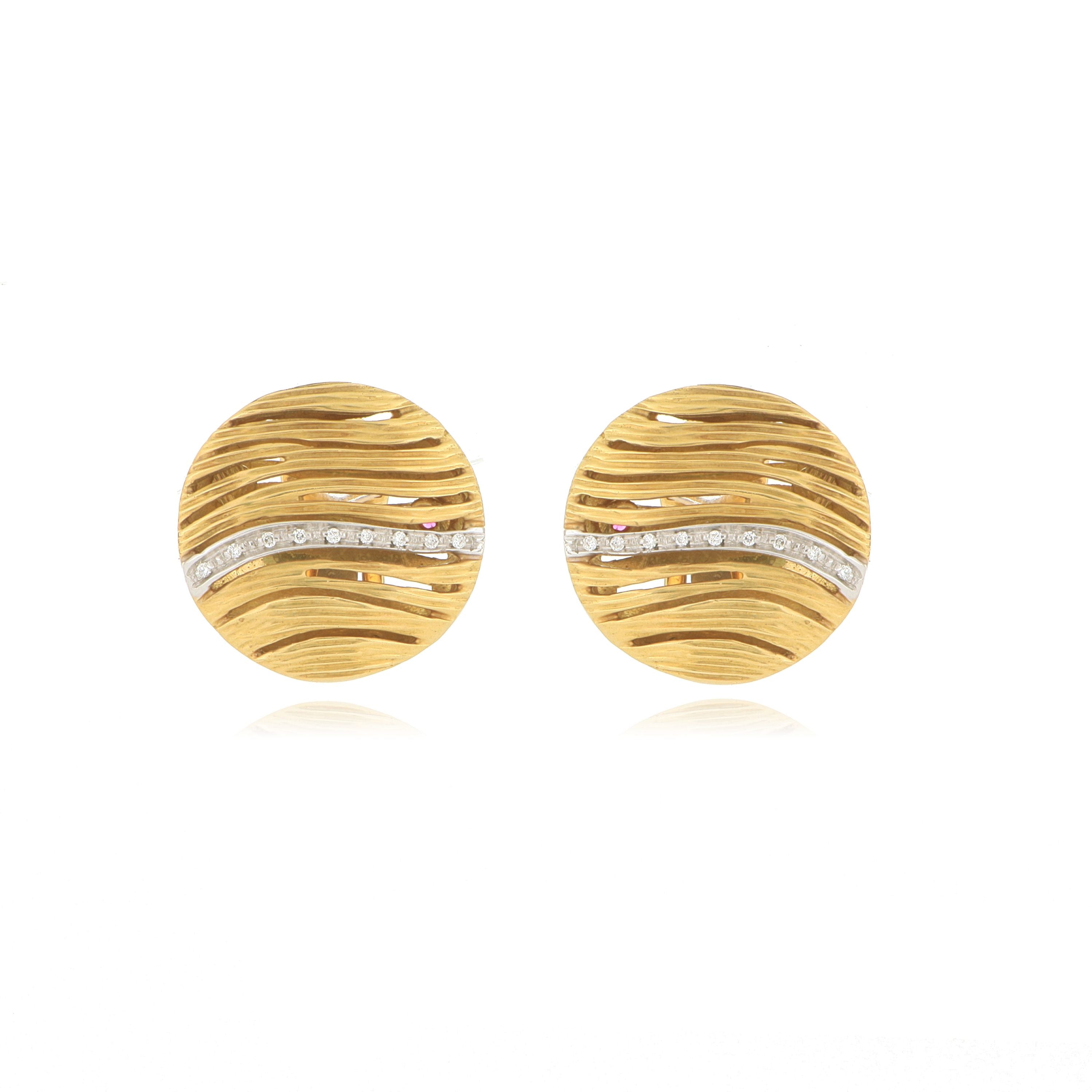 18k Yellow and White Gold Roberto Coin Deiamond Elefantino Earrings