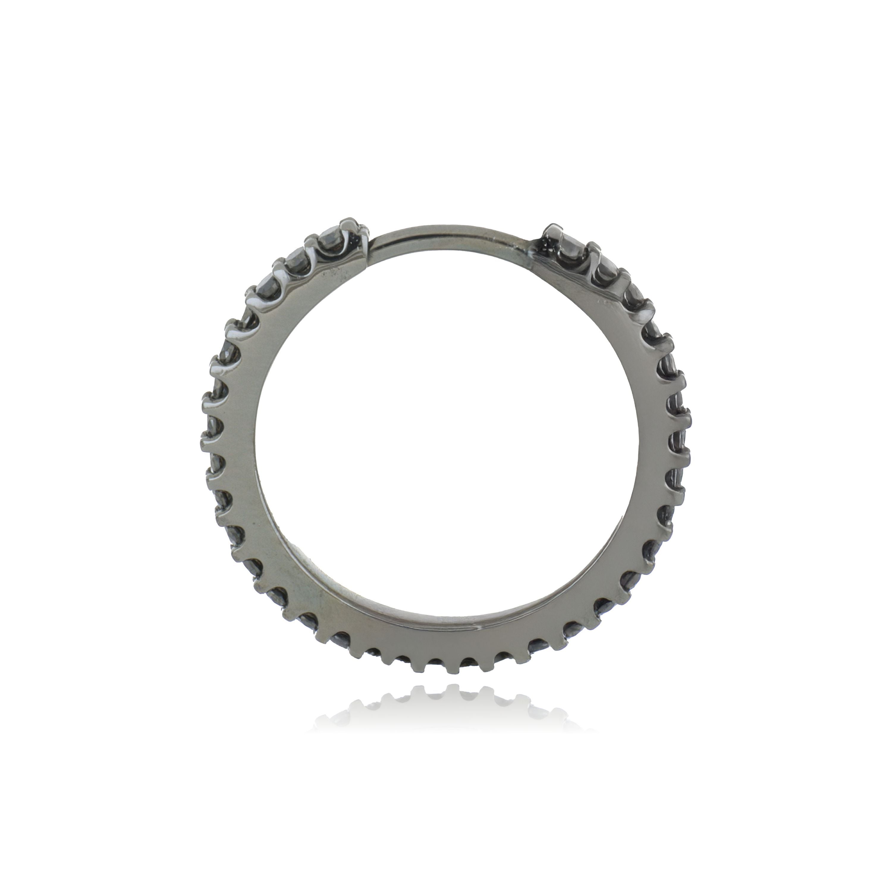 14k White Gold Black Diamond Septum Ring