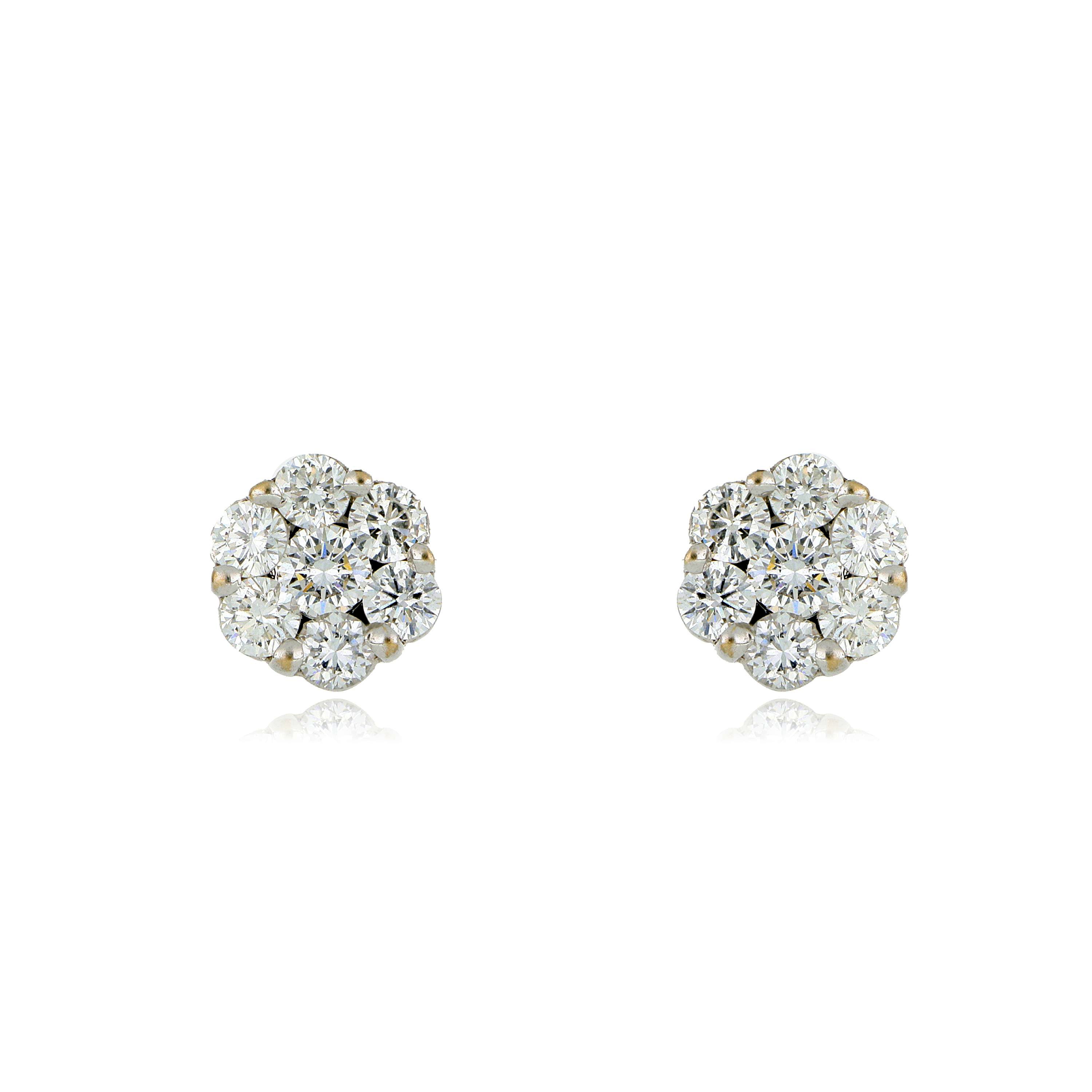 18k White Gold Diamond Earrings