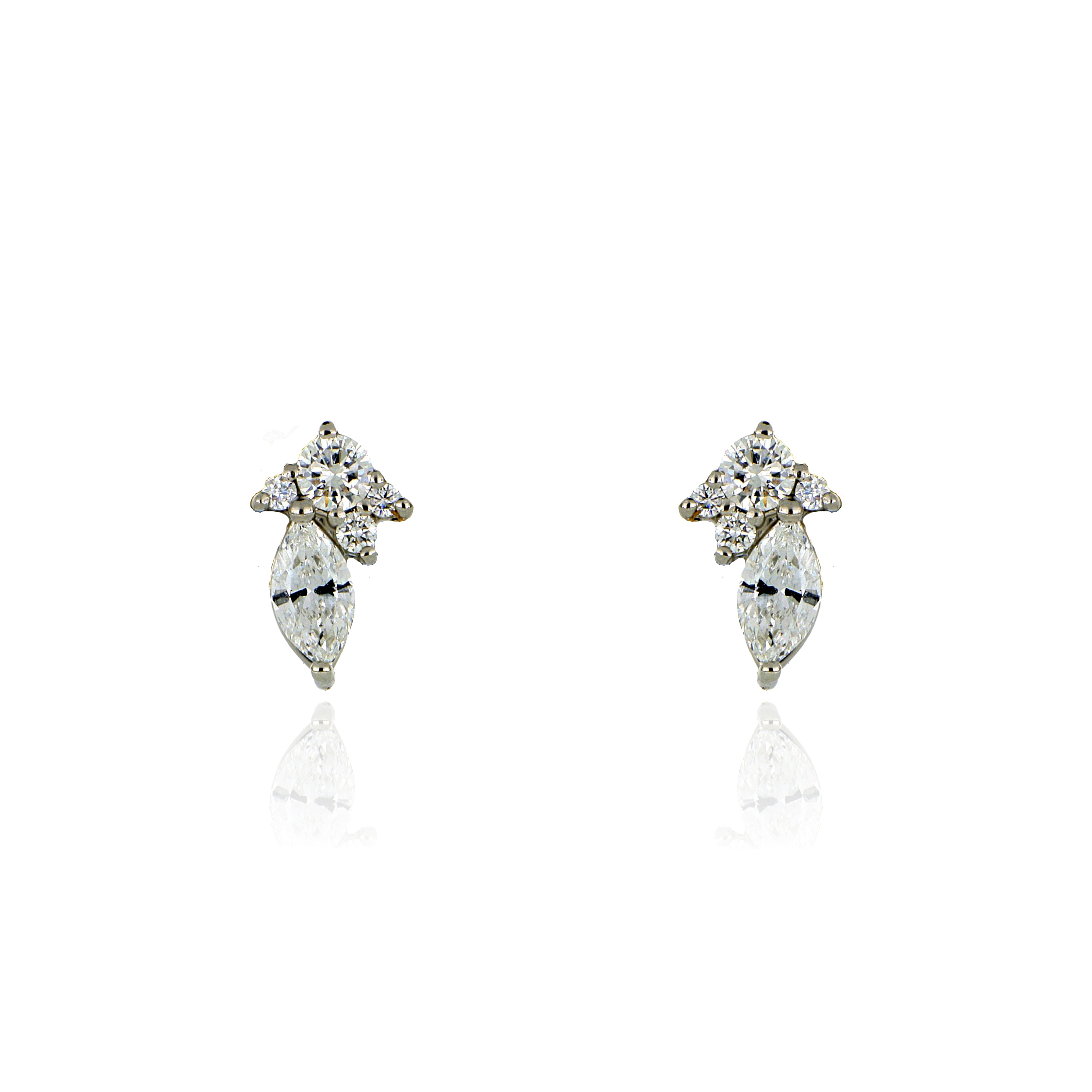 Platinum Diamond Cluster Earrings