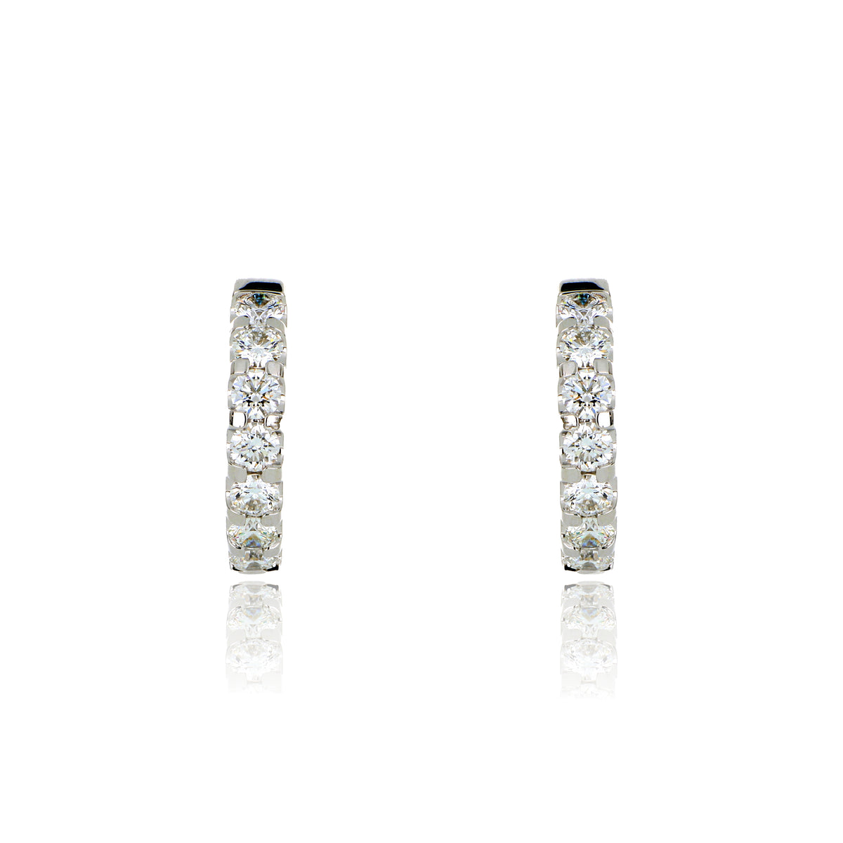 18k White or Yellow Gold Mini Diamond Huggies