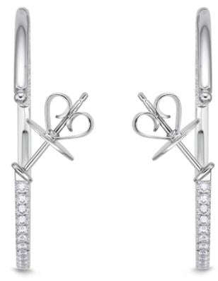 18k White Gold Diamond Hoop Earrings