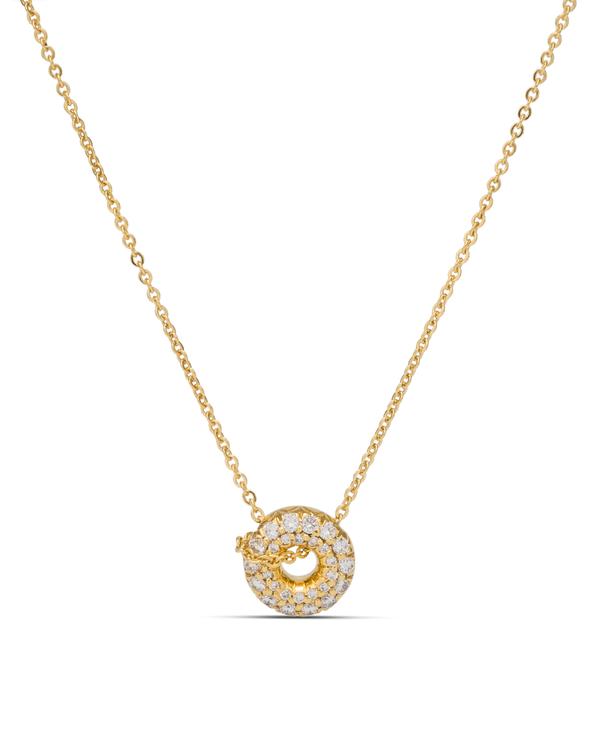 18k Yellow Gold Diamonds Accented Necklace