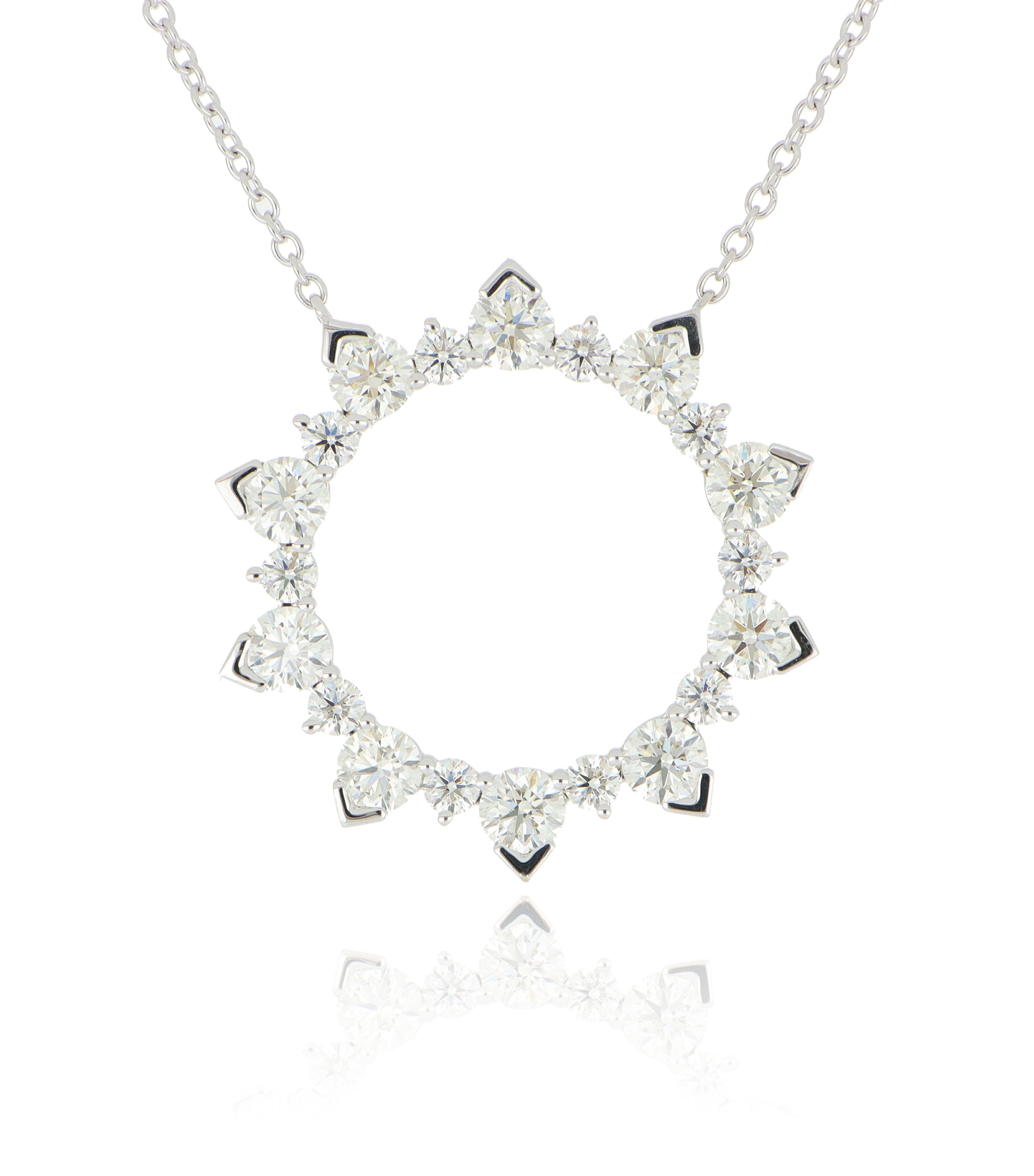 18k White Gold Ariel Eclipse Hearts On Fire Diamond Fashion Necklace - Charles Koll Jewelers