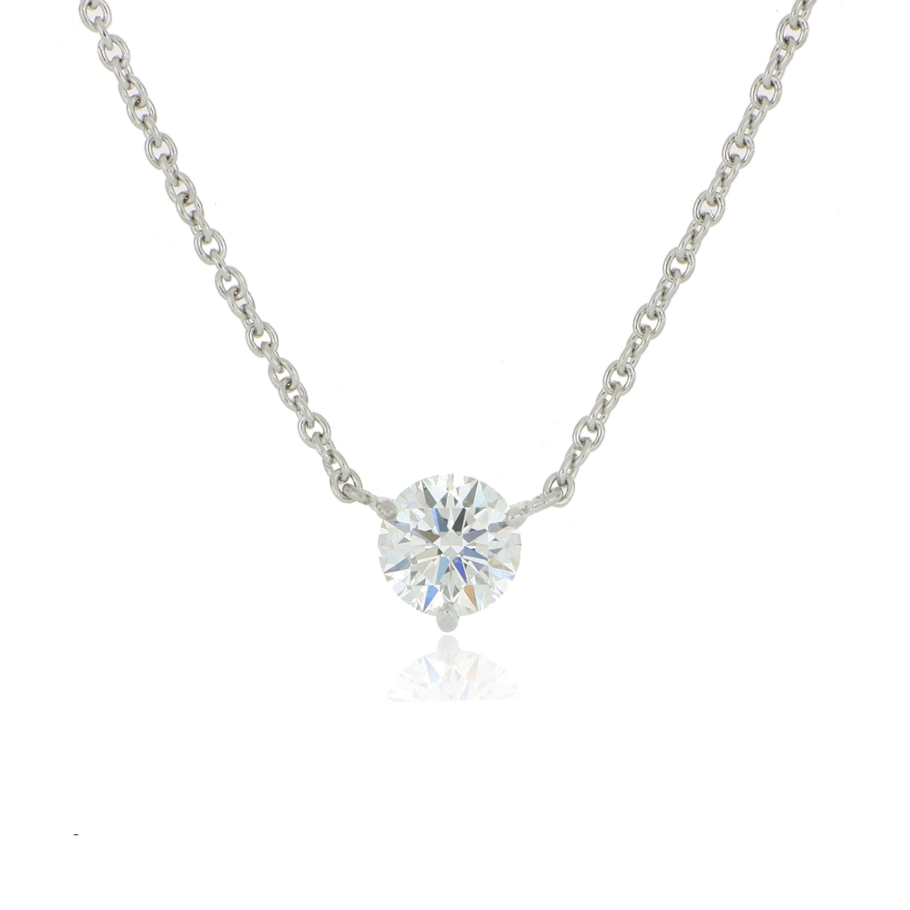 Platinum Solitaire Diamond Necklace