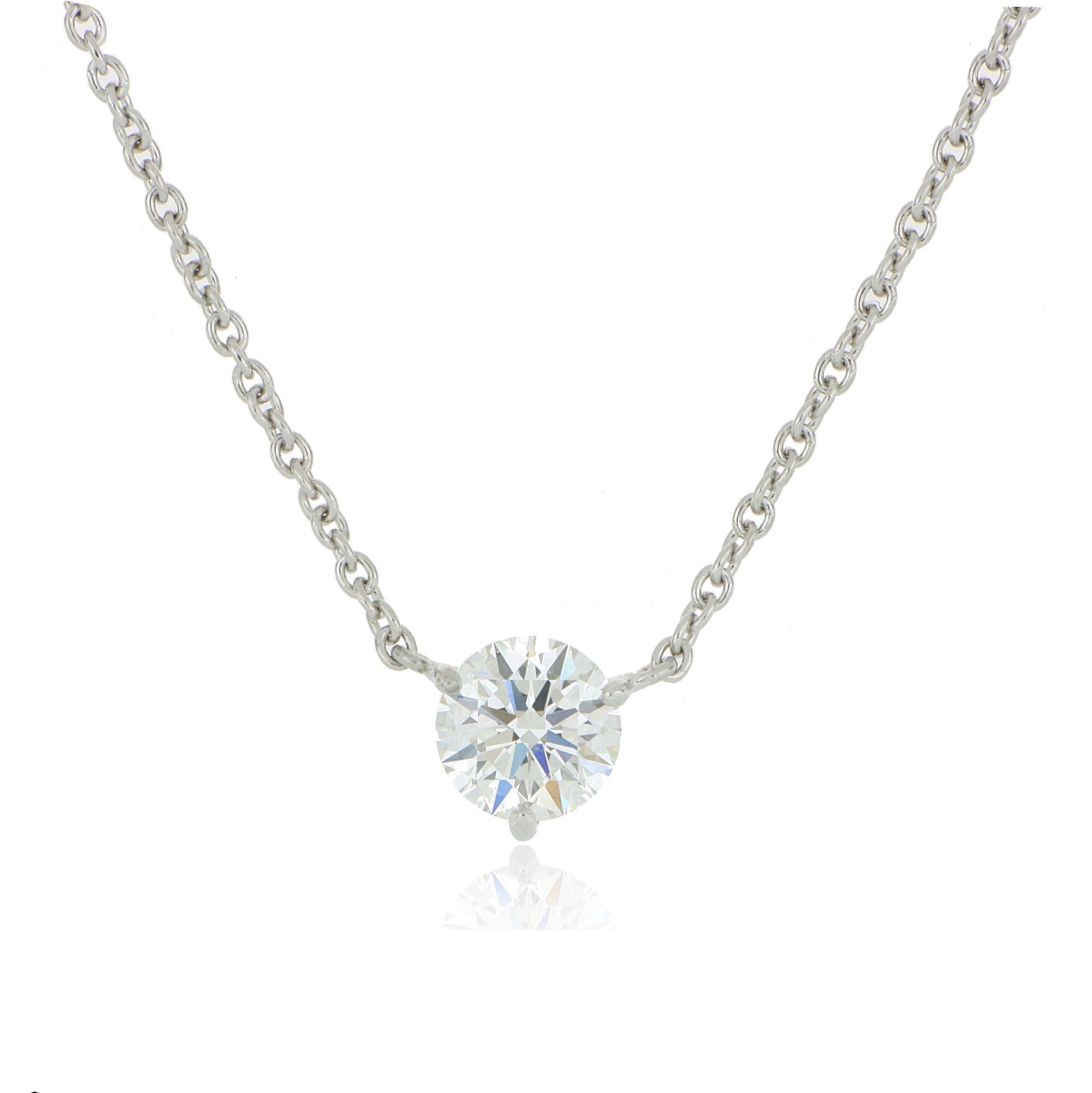 Platinum Solitaire Diamond Necklace