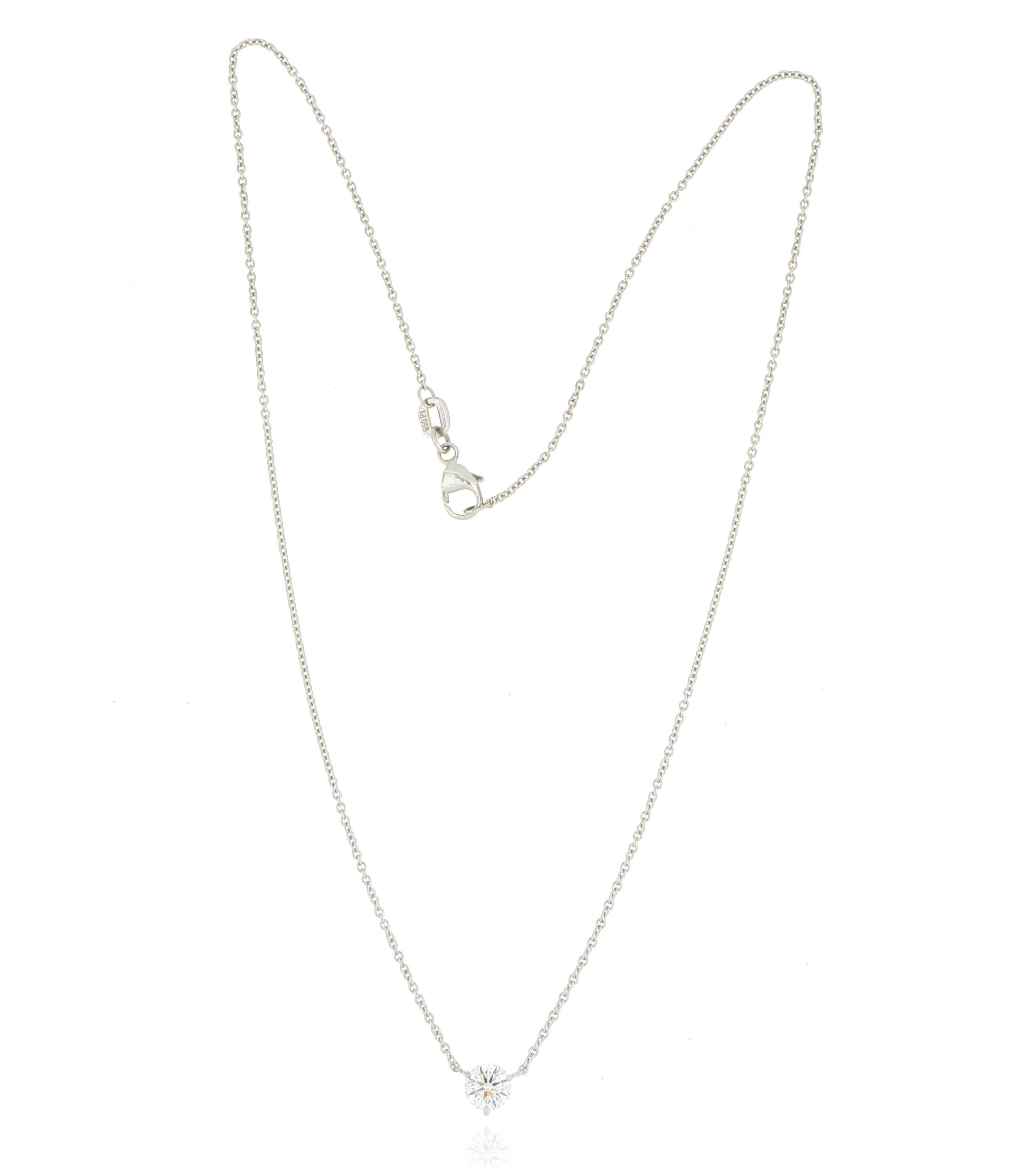 Platinum Solitaire Diamond Necklace