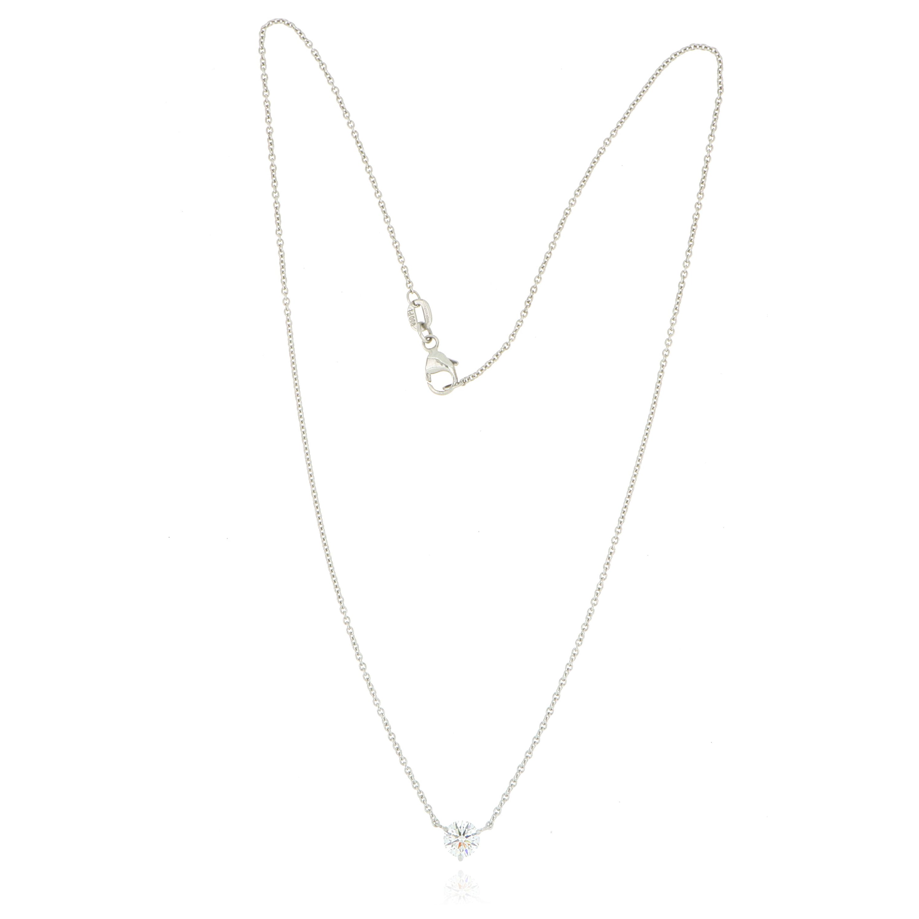 Platinum Solitaire Diamond Necklace