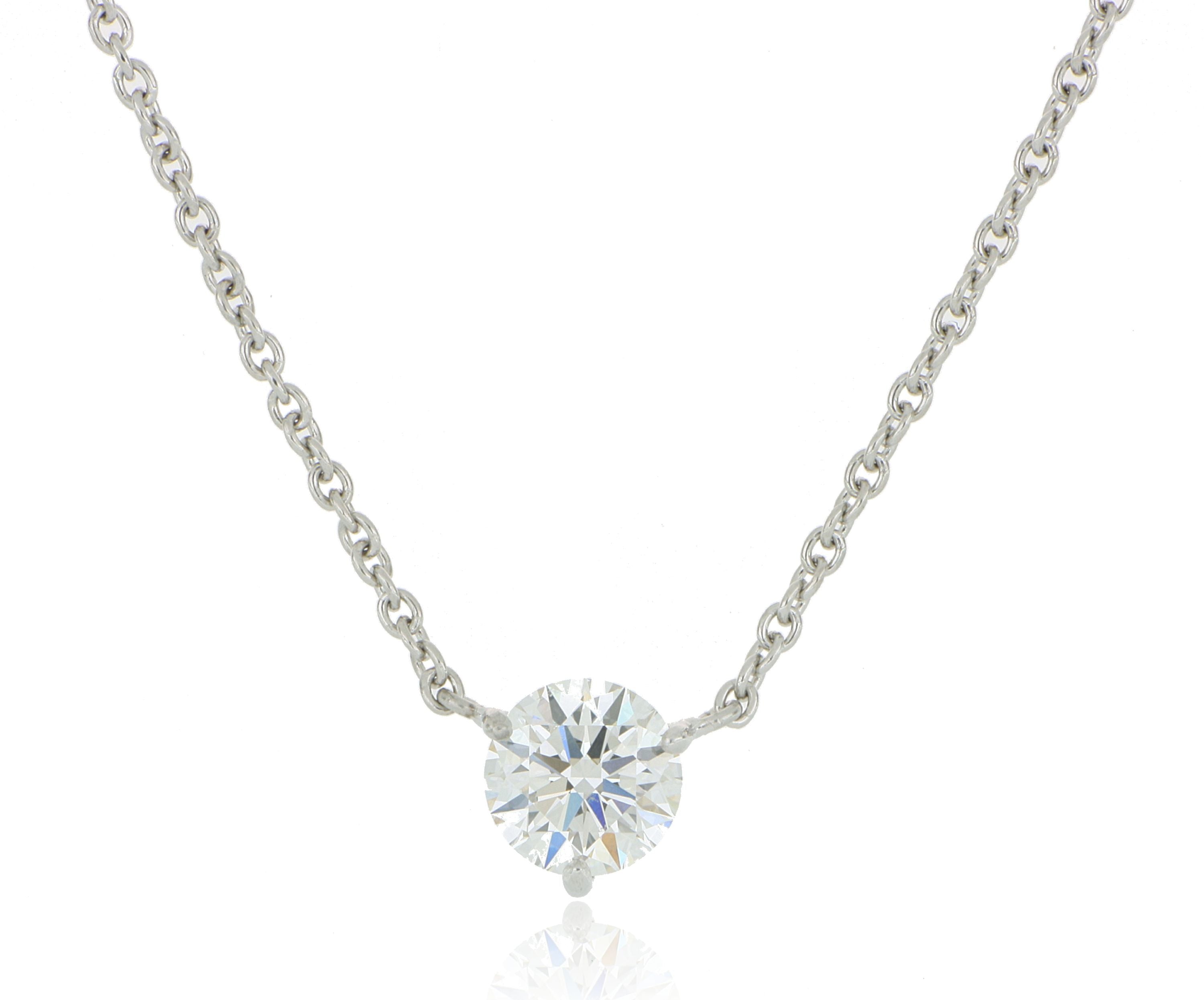 Platinum Solitaire Diamond Necklace