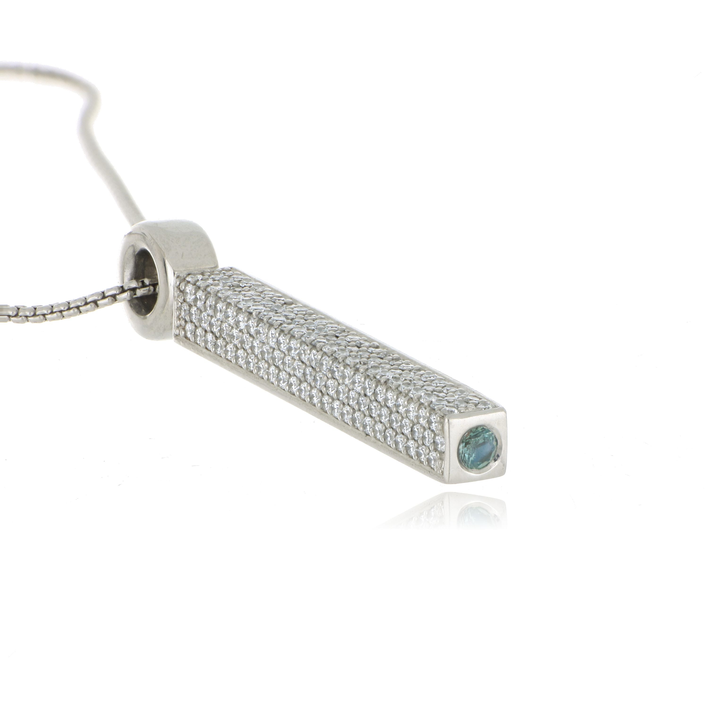 Platinum Diamond Necklace with Hidden Alexandrite