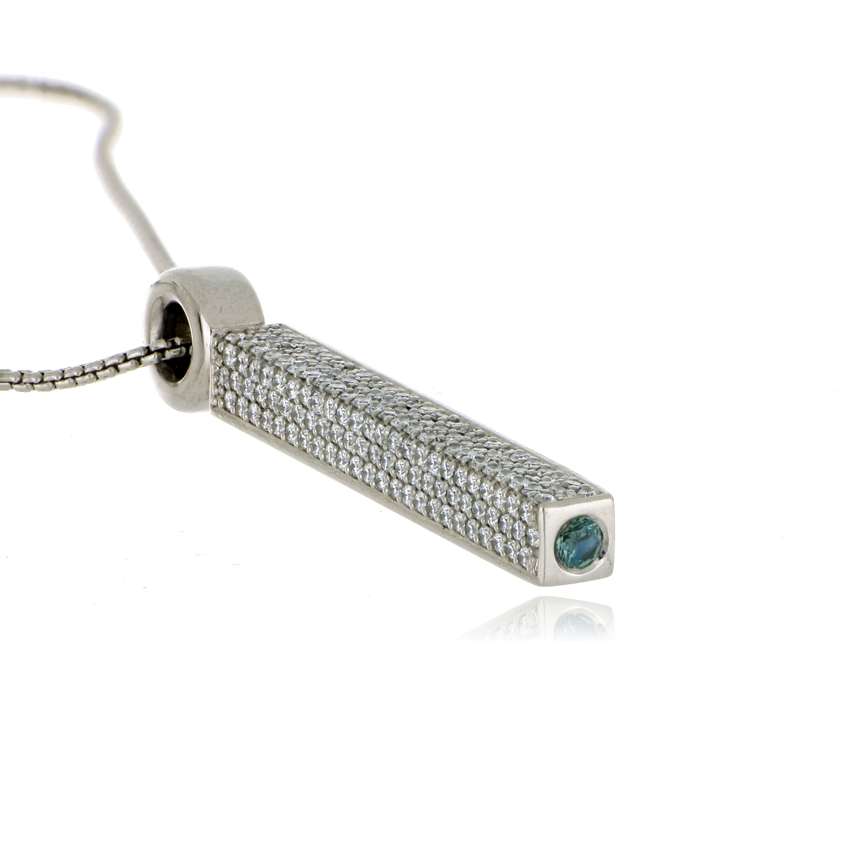 Platinum Diamond Necklace with Hidden Alexandrite