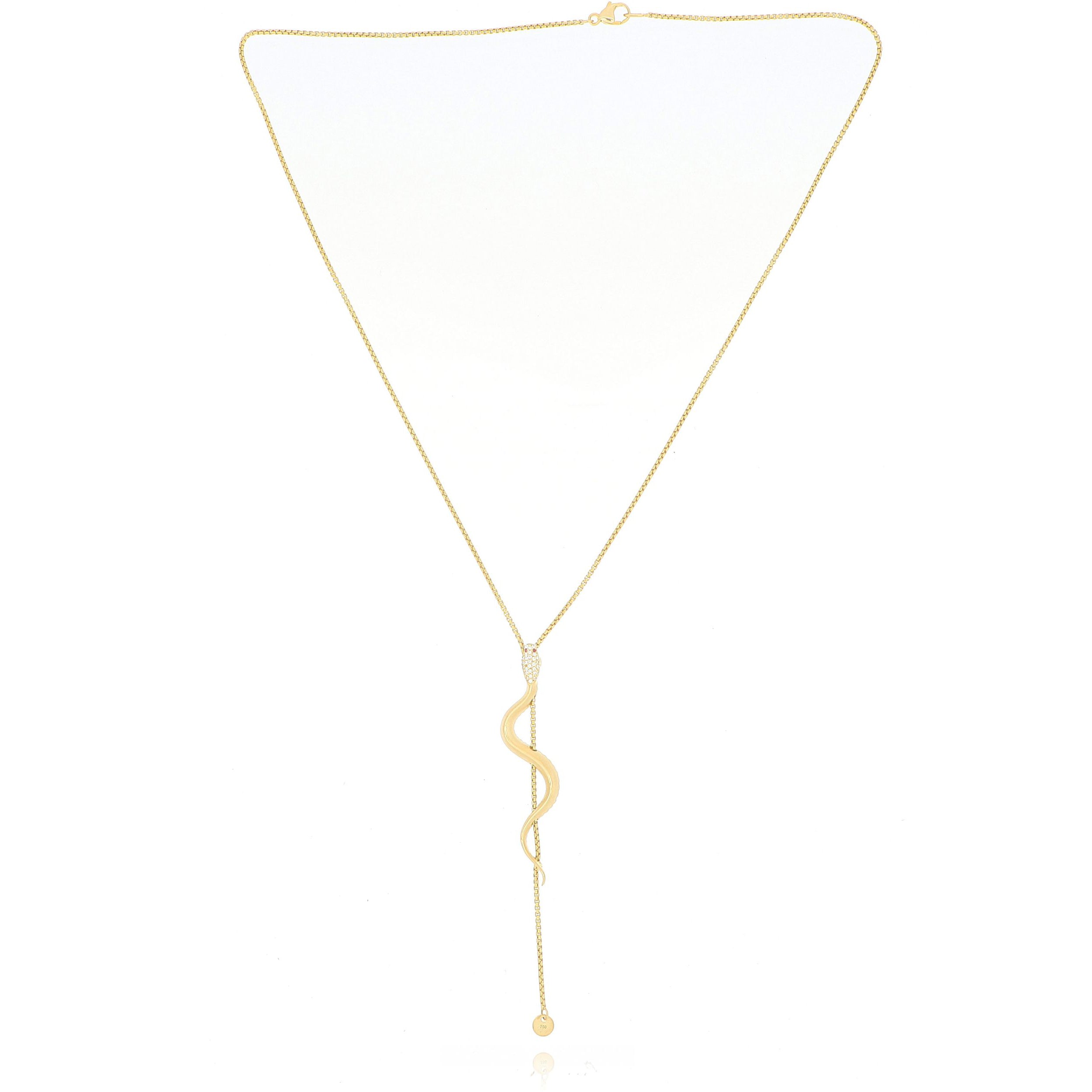 18k Yellow Gold Diamond Snake Lariat