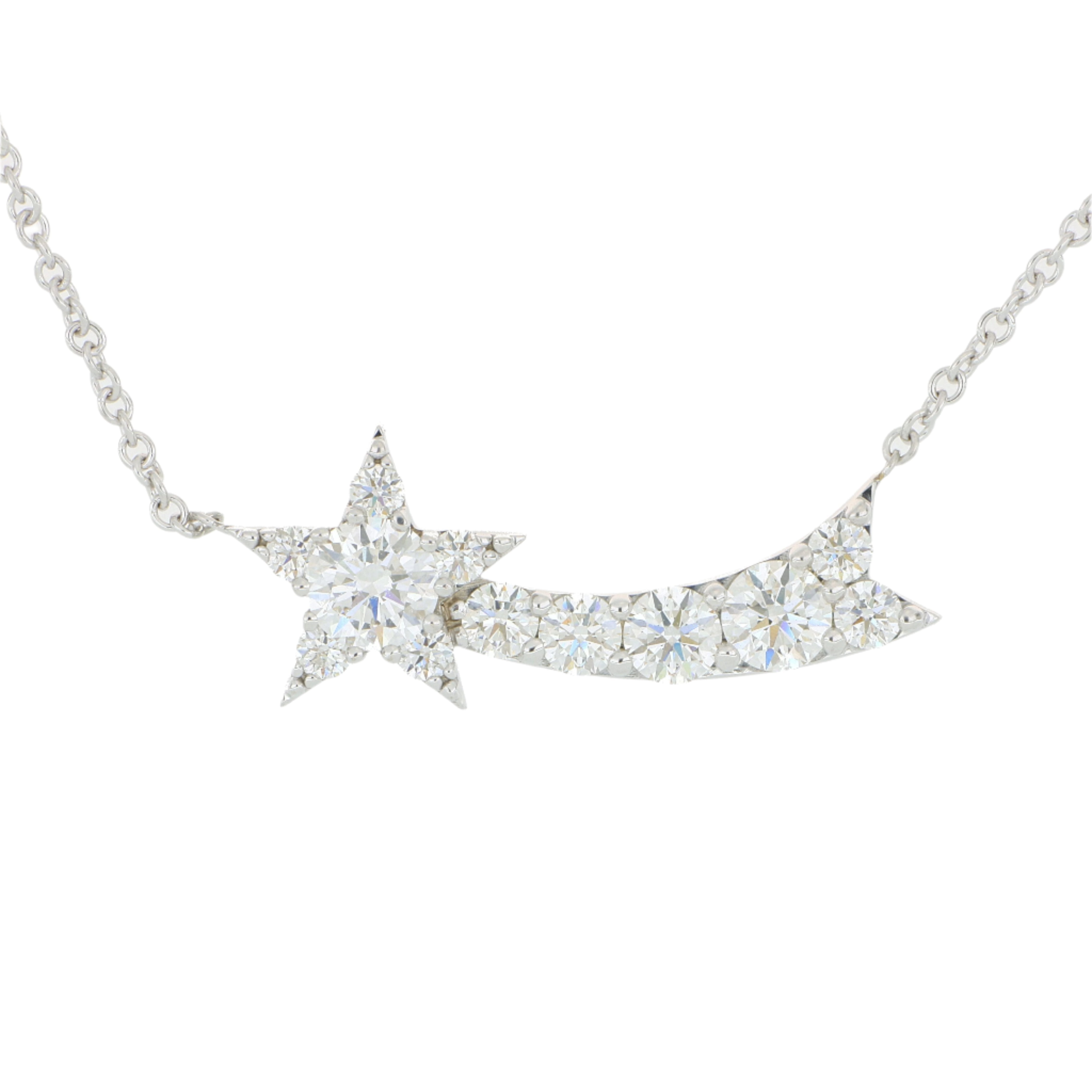 18k White Gold Diamond Shooting Star Necklace - Charles Koll Jewelers