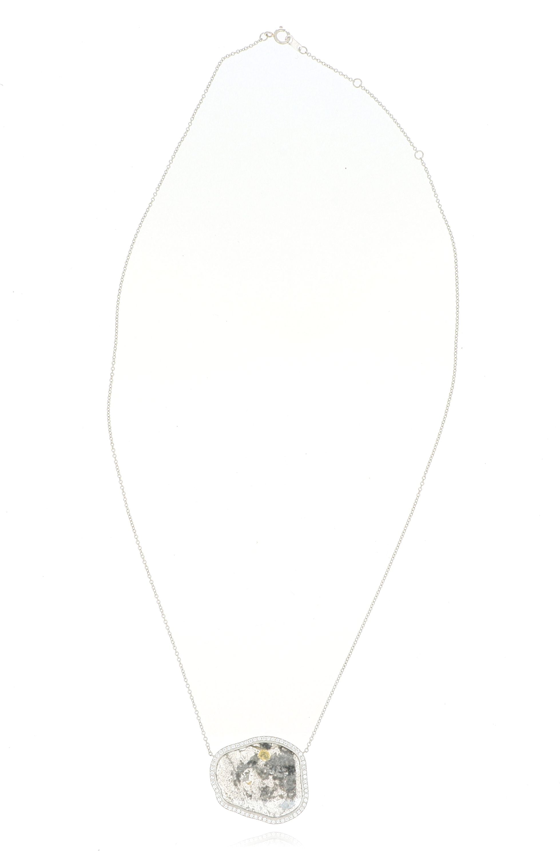 Custom Platinum Diamond Slice Necklace