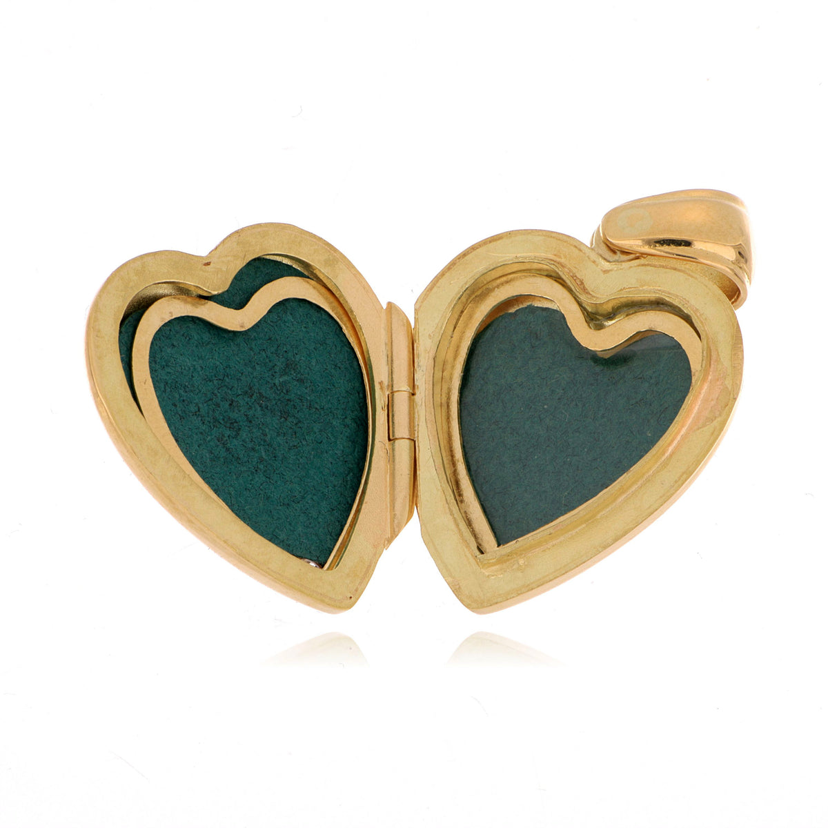 18k Yellow Gold Diamond Accented Heart Shaped Locket