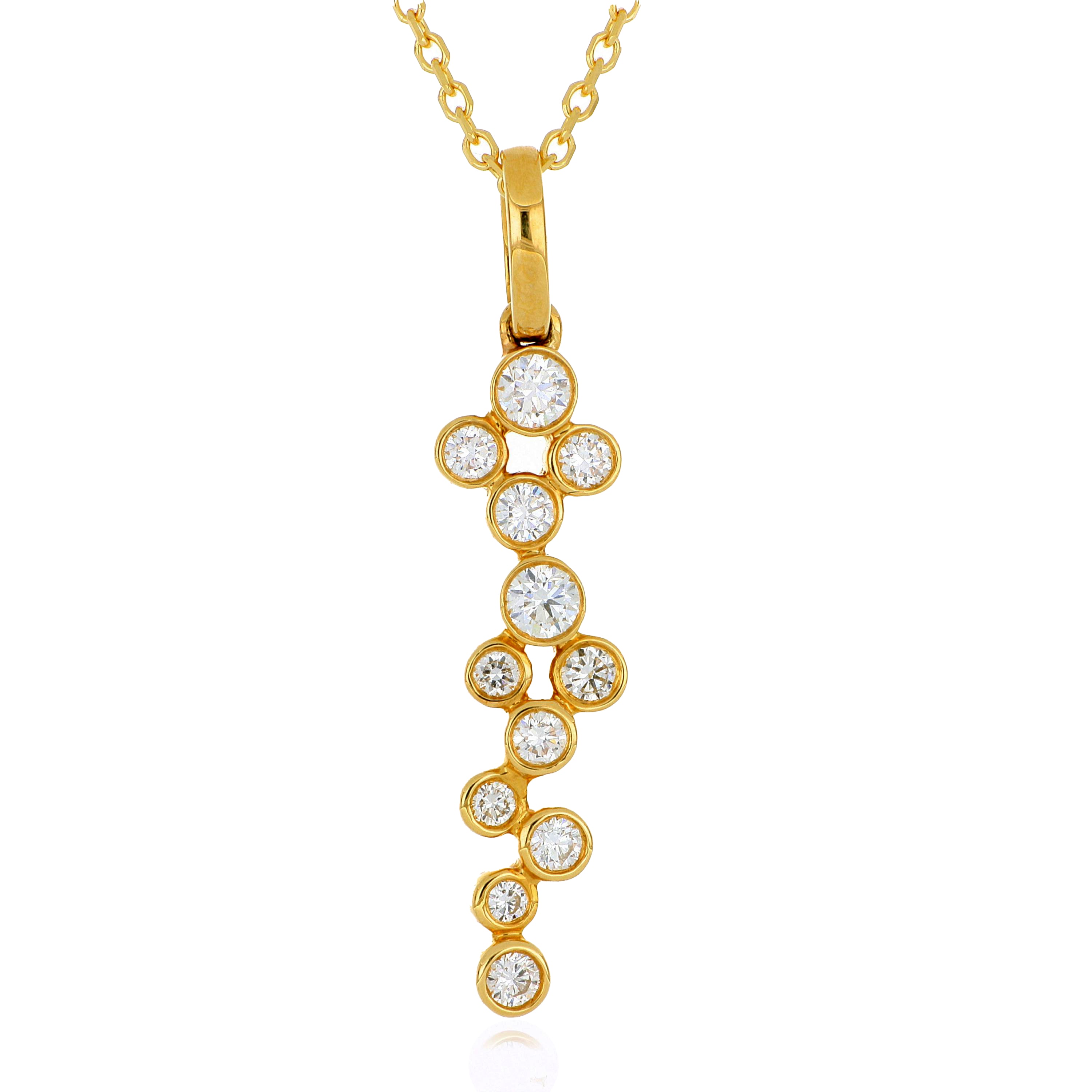 18k Yellow Gold Scattered Diamond Necklace