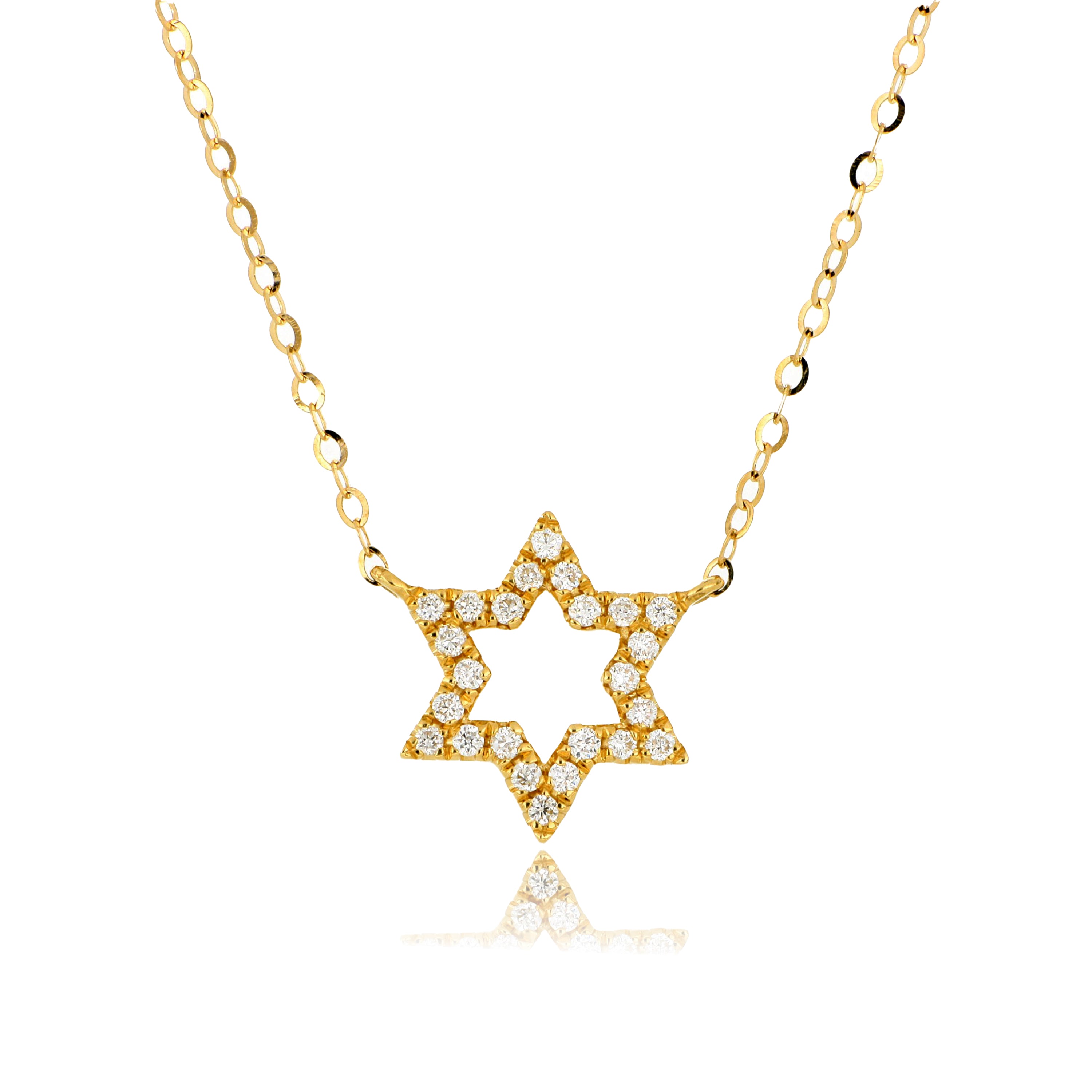 18k Yellow Gold Diamond Star Necklace - Charles Koll Jewelers