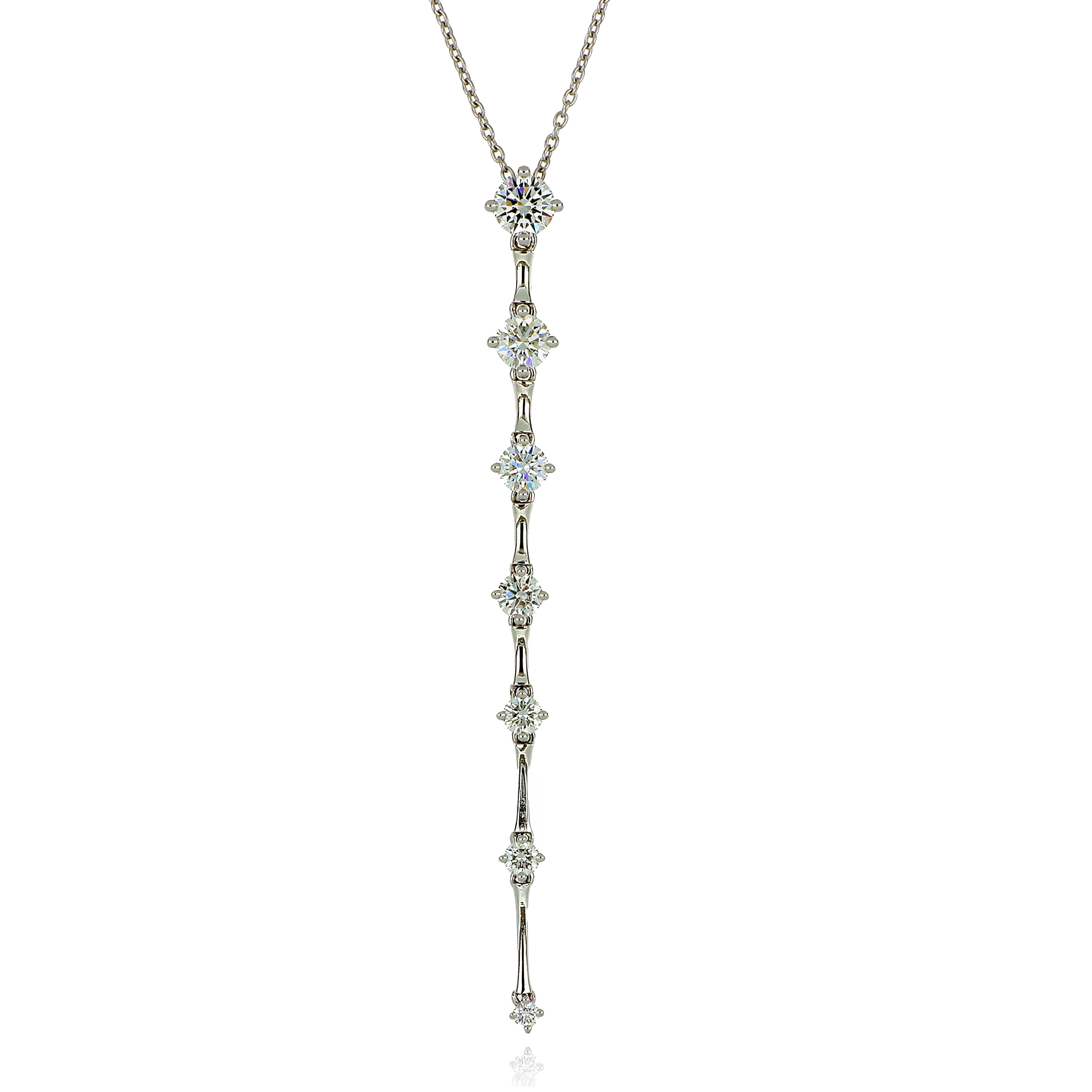 18k Yellow or White Gold Cascading Diamond Necklace