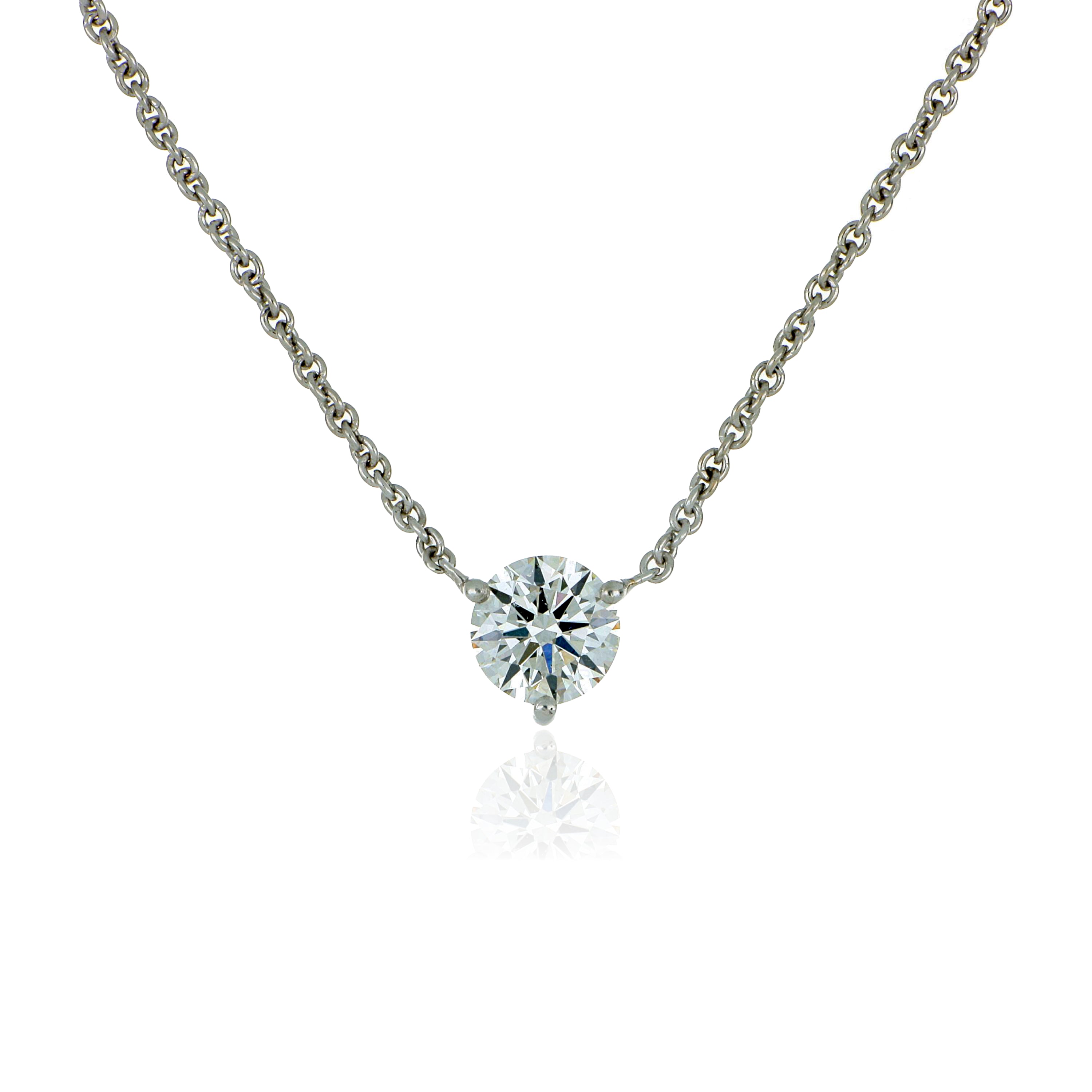 18k White Gold and Platinum Charles Koll Signature Diamond Necklace